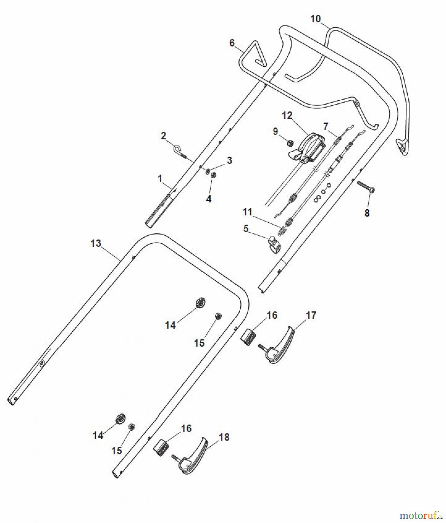 Global Garden Products GGP Rasenmäher Baujahr 2017 Benzin Mit Antrieb 2017 MP1 504 WSVE Handle, Upper Part