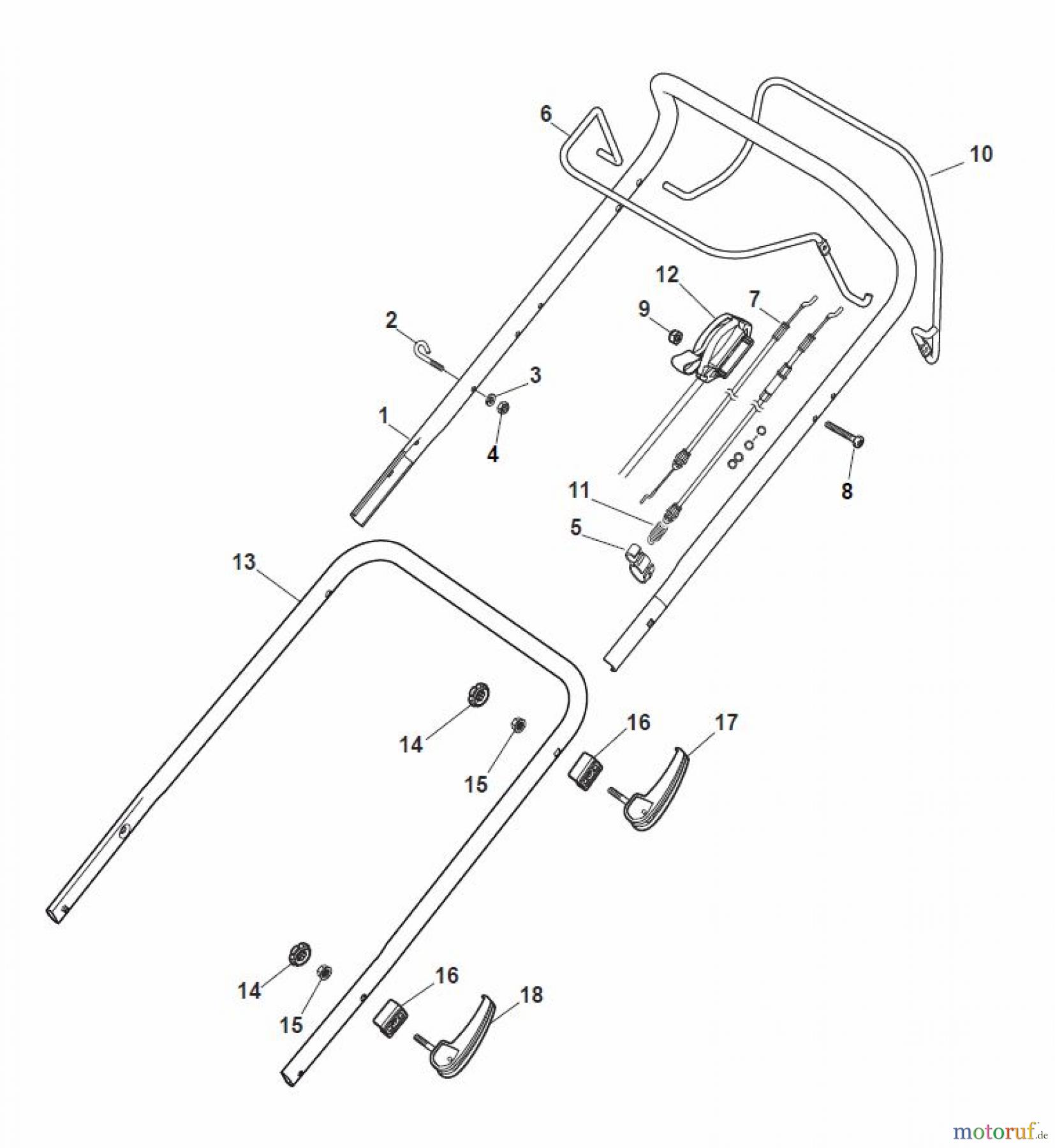 Global Garden Products GGP Rasenmäher Baujahr 2017 Benzin Mit Antrieb 2017 MP1 504 WSVE Handle, Upper Part