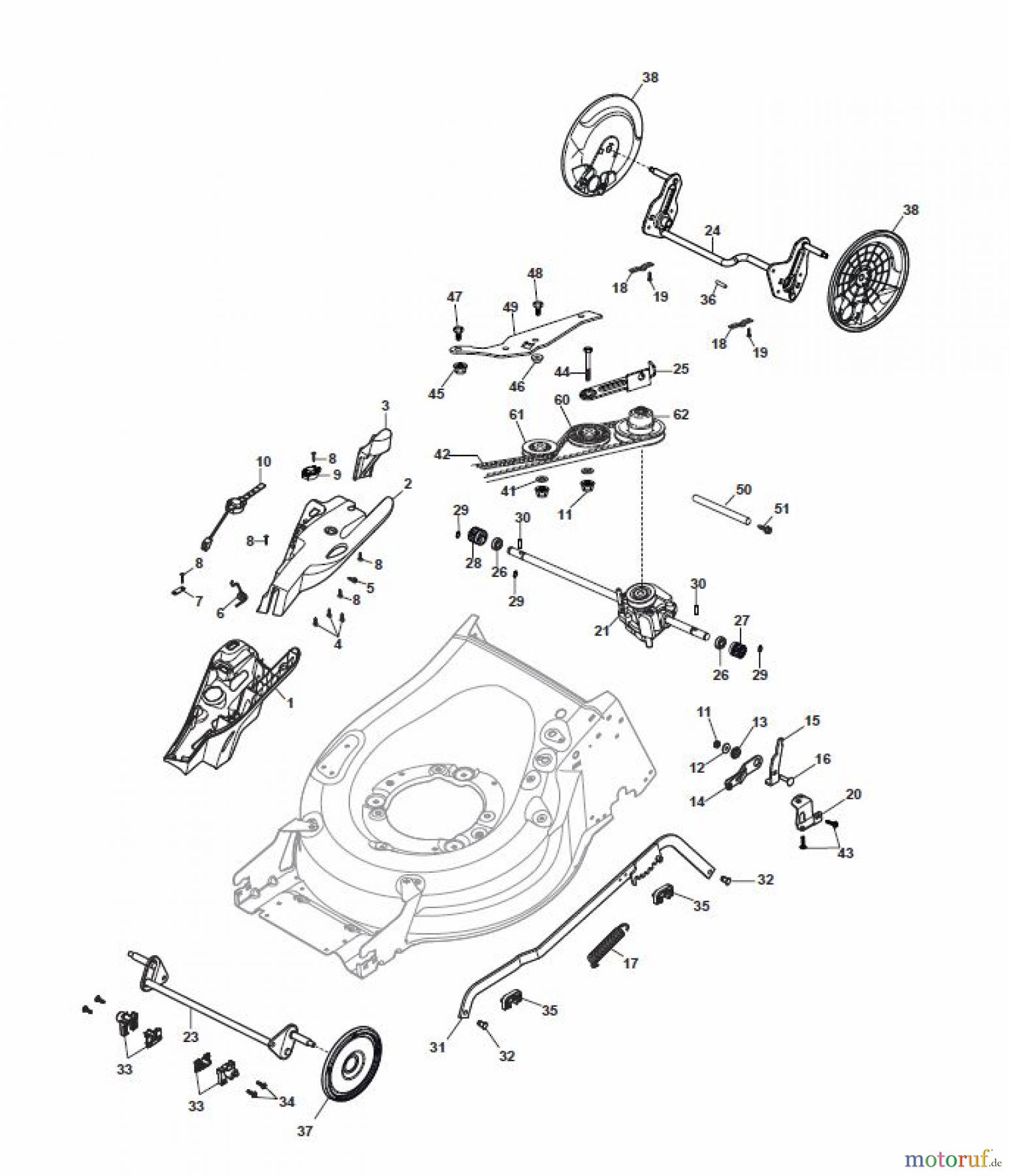  Global Garden Products GGP Rasenmäher Baujahr 2017 Benzin Mit Antrieb 2017 MP1 504 WSVQ Deck And Height Adjusting