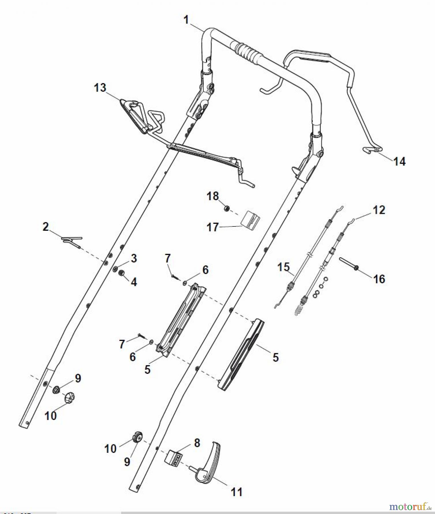  Global Garden Products GGP Rasenmäher Baujahr 2017 Benzin Mit Antrieb 2017 MP1 504 WSVQ Handle, Upper Part