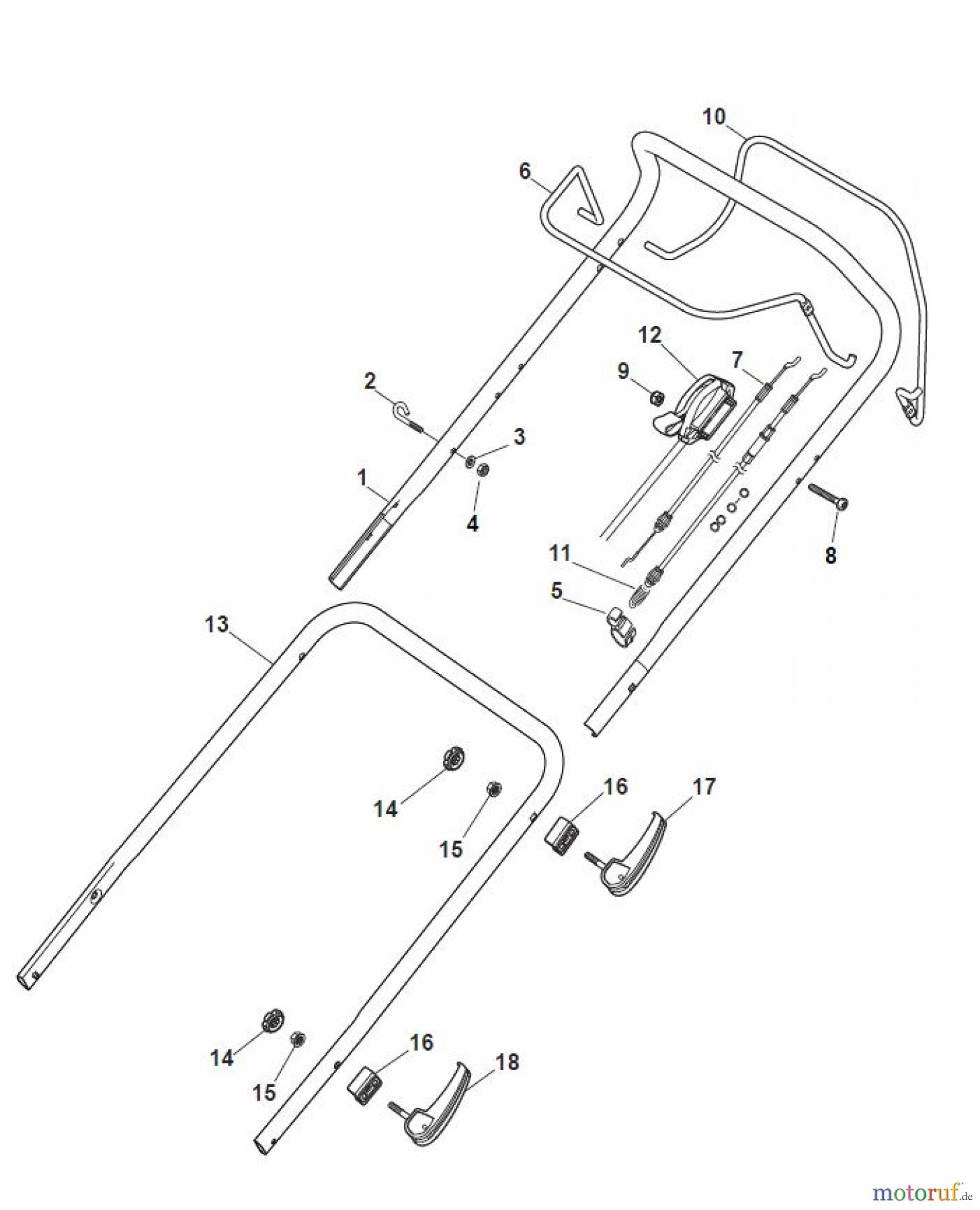 Global Garden Products GGP Rasenmäher Baujahr 2017 Benzin Mit Antrieb 2017 MP1 504 WSVQ Handle, Upper Part