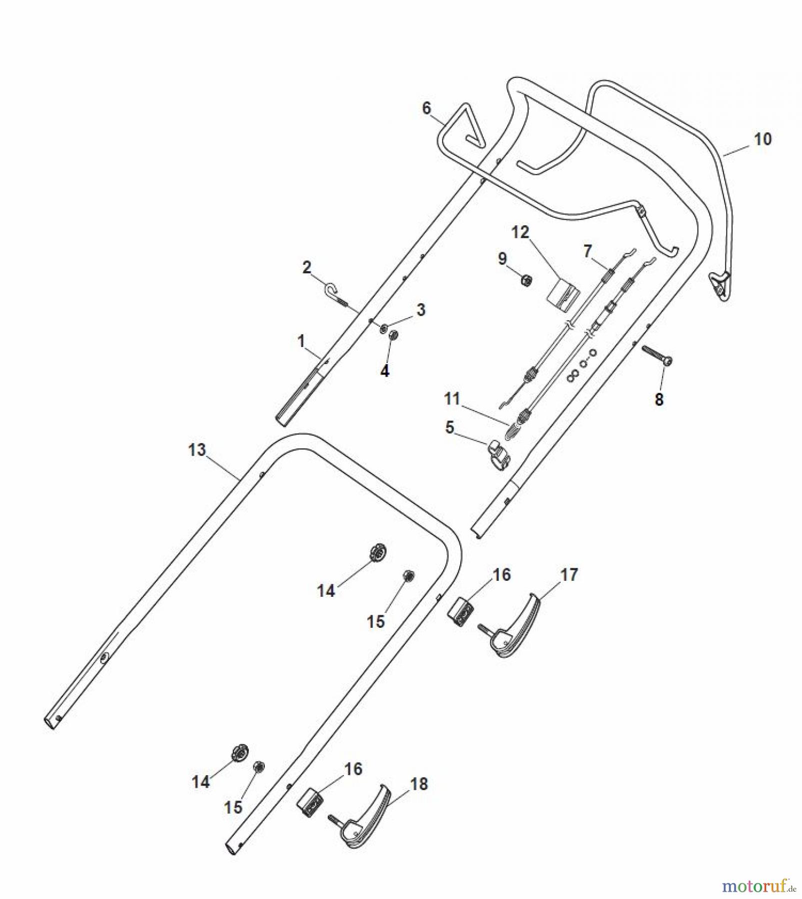 Global Garden Products GGP Rasenmäher Baujahr 2017 Benzin Mit Antrieb 2017 MP1 504 WSVQ Handle, Upper Part