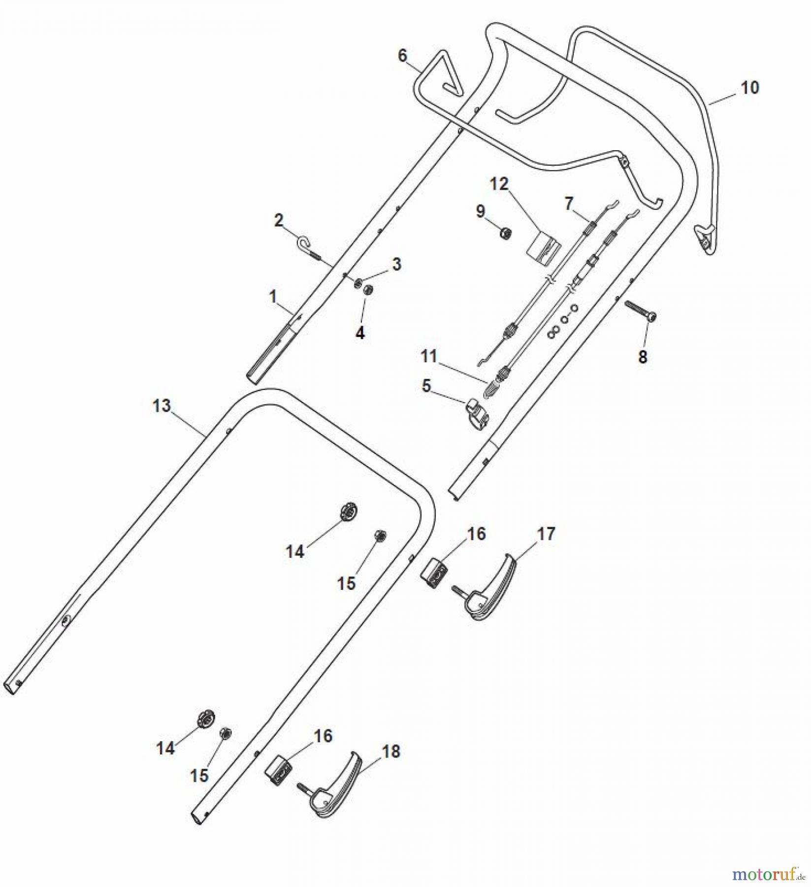 Global Garden Products GGP Rasenmäher Baujahr 2017 Benzin Mit Antrieb 2017 MP1 504 WSVQ Handle, Upper Part