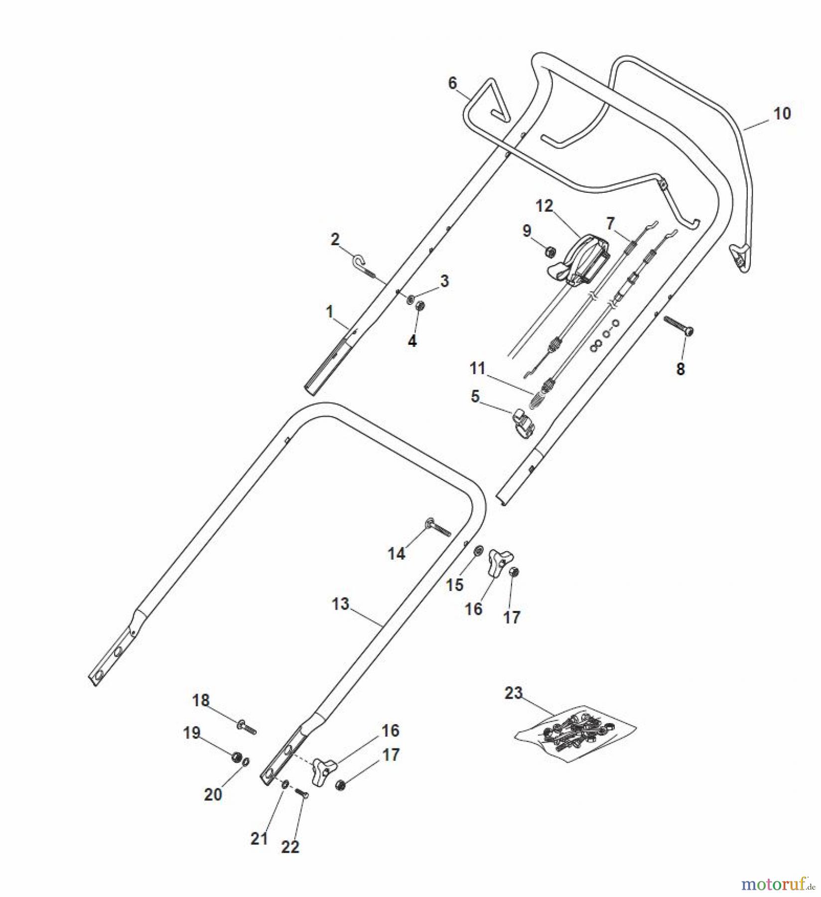  Global Garden Products GGP Rasenmäher Baujahr 2017 Benzin Mit Antrieb 2017 MP1 504 WSVQE Handle, Upper Part