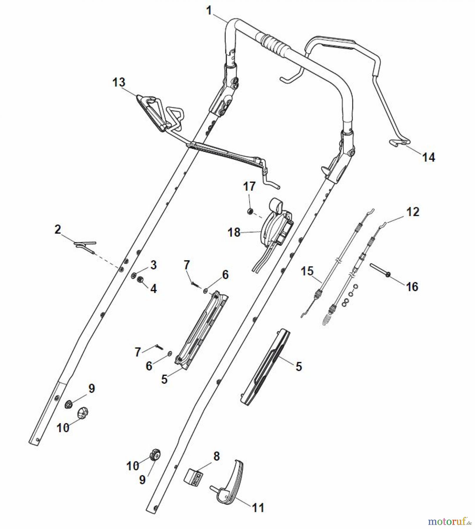 Global Garden Products GGP Rasenmäher Baujahr 2017 Benzin Mit Antrieb 2017 MP1 504 WSVQE Handle, Upper Part