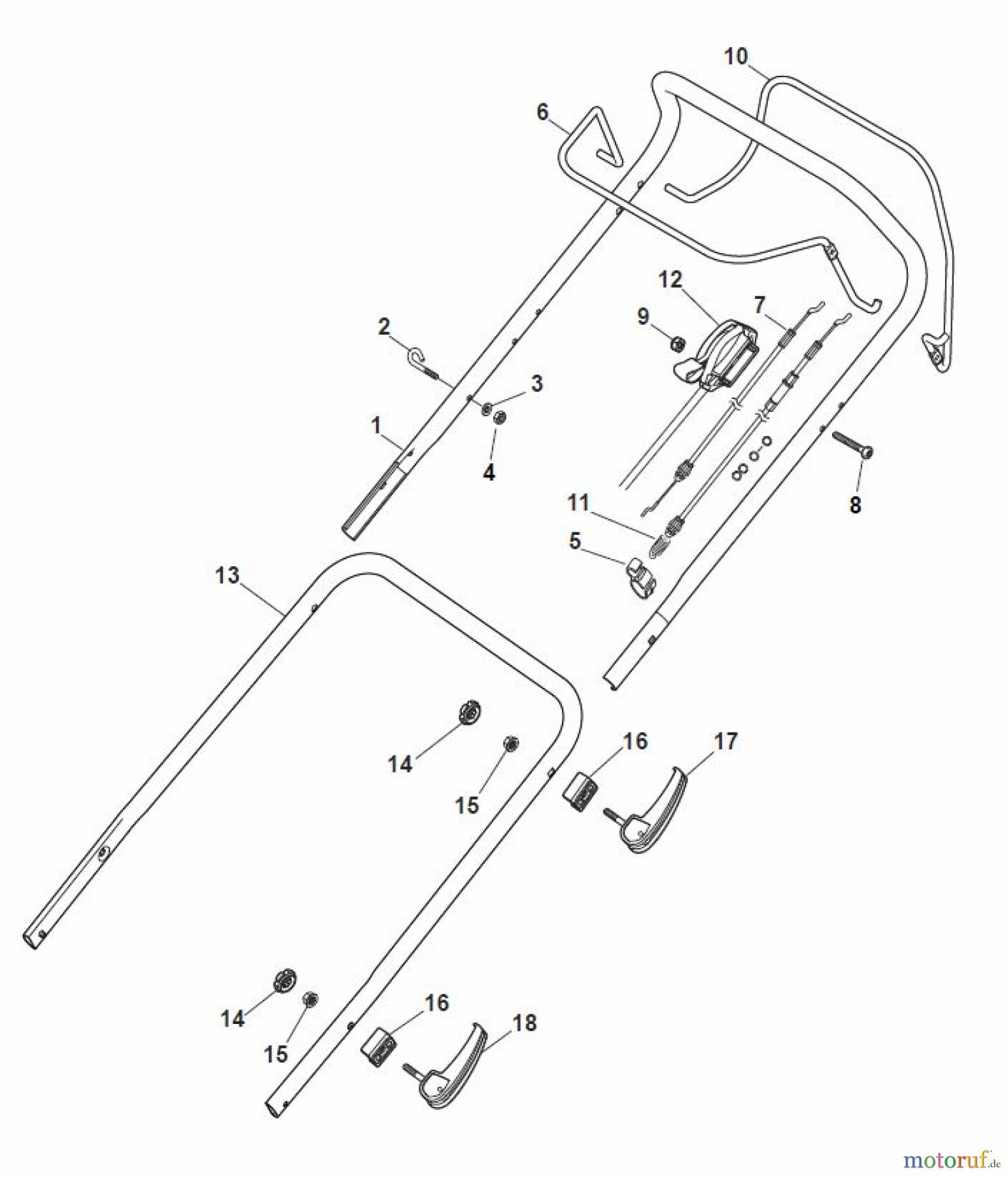 Global Garden Products GGP Rasenmäher Baujahr 2017 Benzin Mit Antrieb 2017 MP1 504 WSVQE Handle, Upper Part