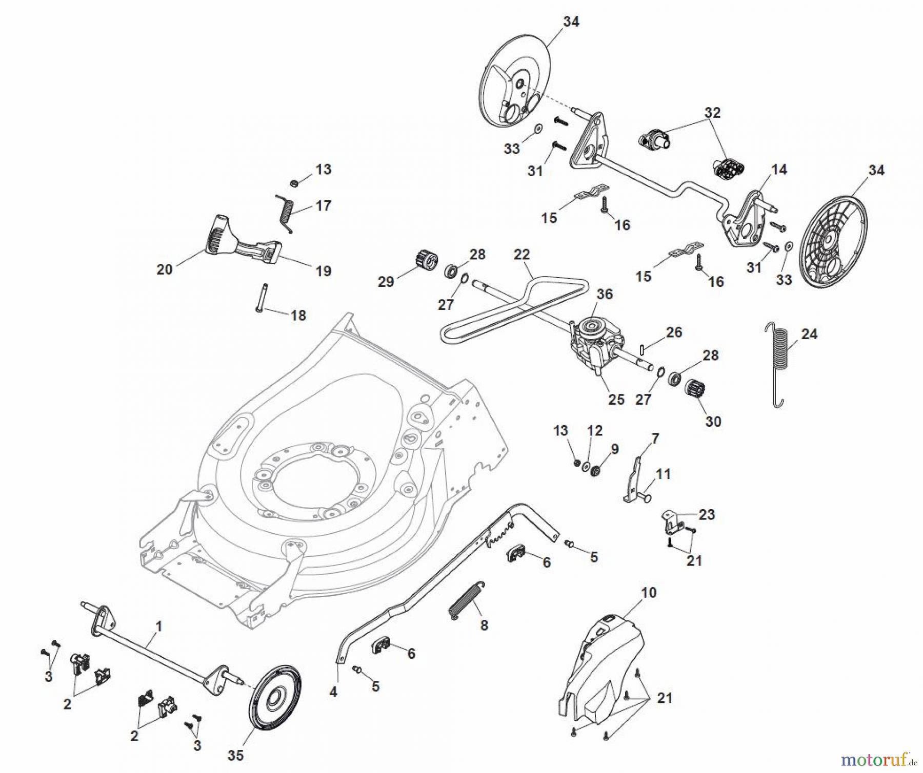 Global Garden Products GGP Rasenmäher Baujahr 2017 Benzin Mit Antrieb 2017 MP1 554 WS Deck And Height Adjusting