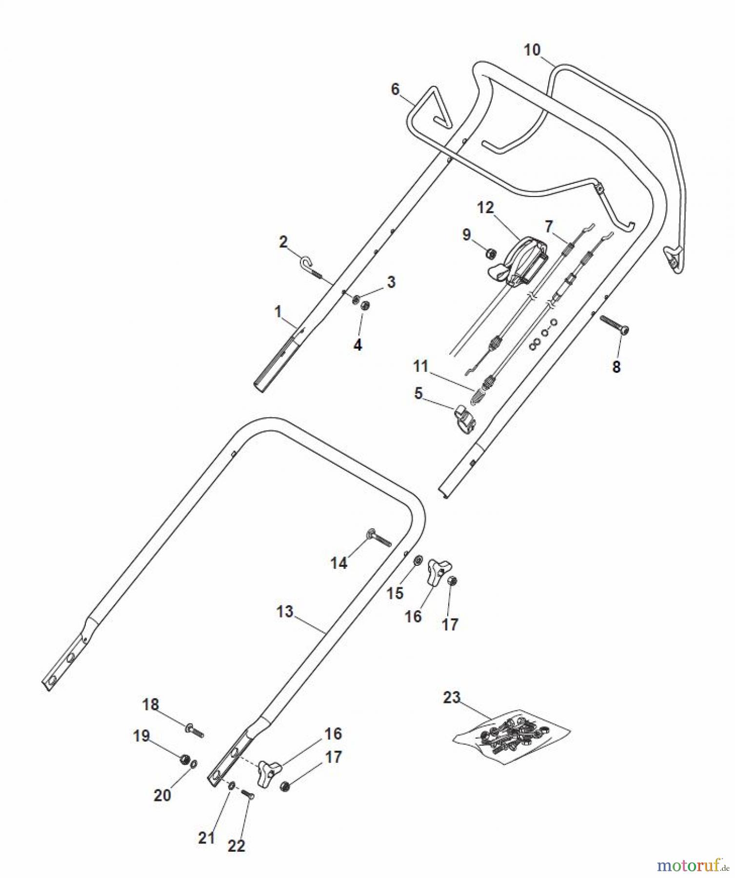 Global Garden Products GGP Rasenmäher Baujahr 2017 Benzin Mit Antrieb 2017 MP1 554 WS Handle, Upper Part
