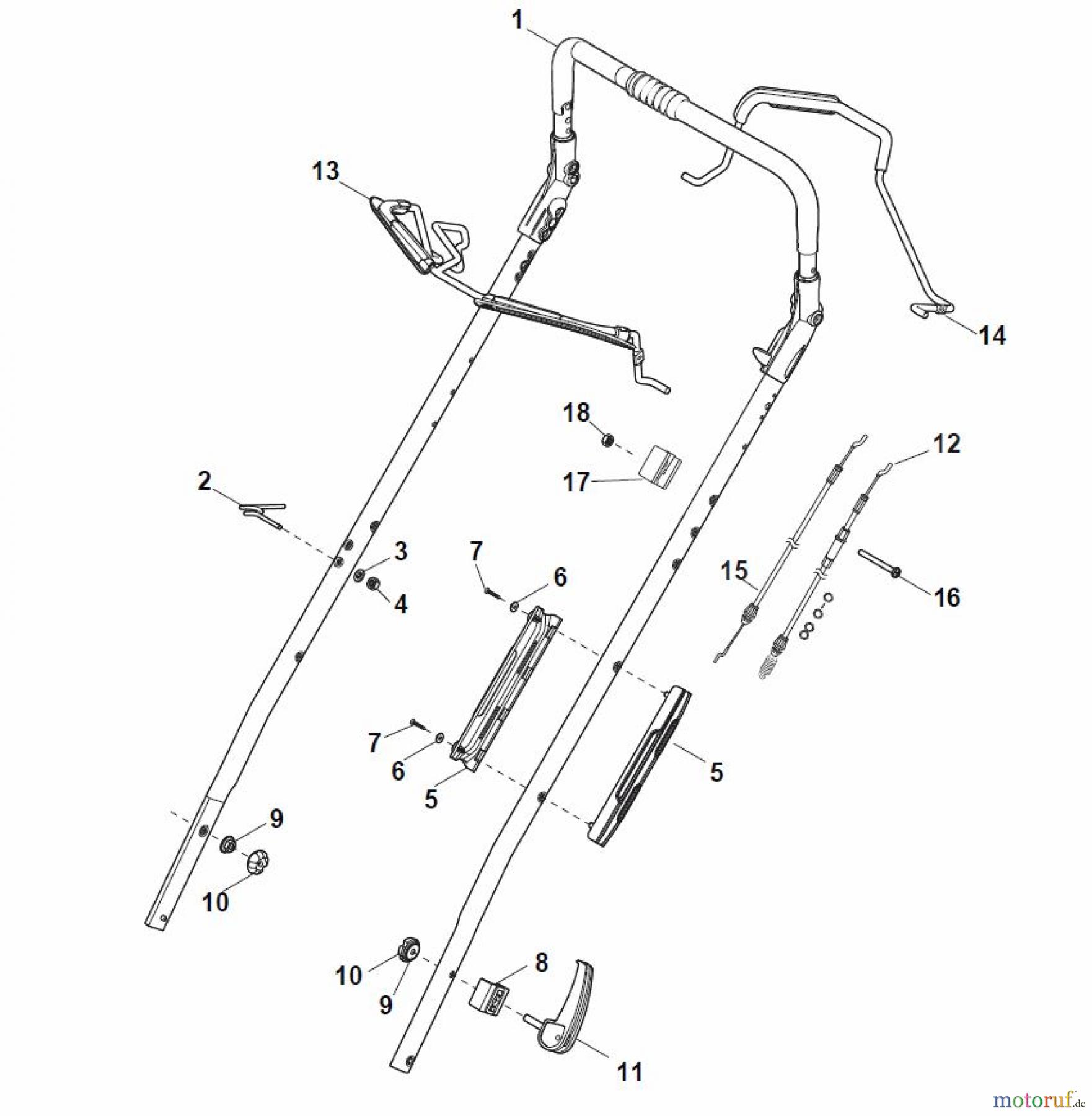 Global Garden Products GGP Rasenmäher Baujahr 2017 Benzin Mit Antrieb 2017 MP1 554 WS Handle, Upper Part
