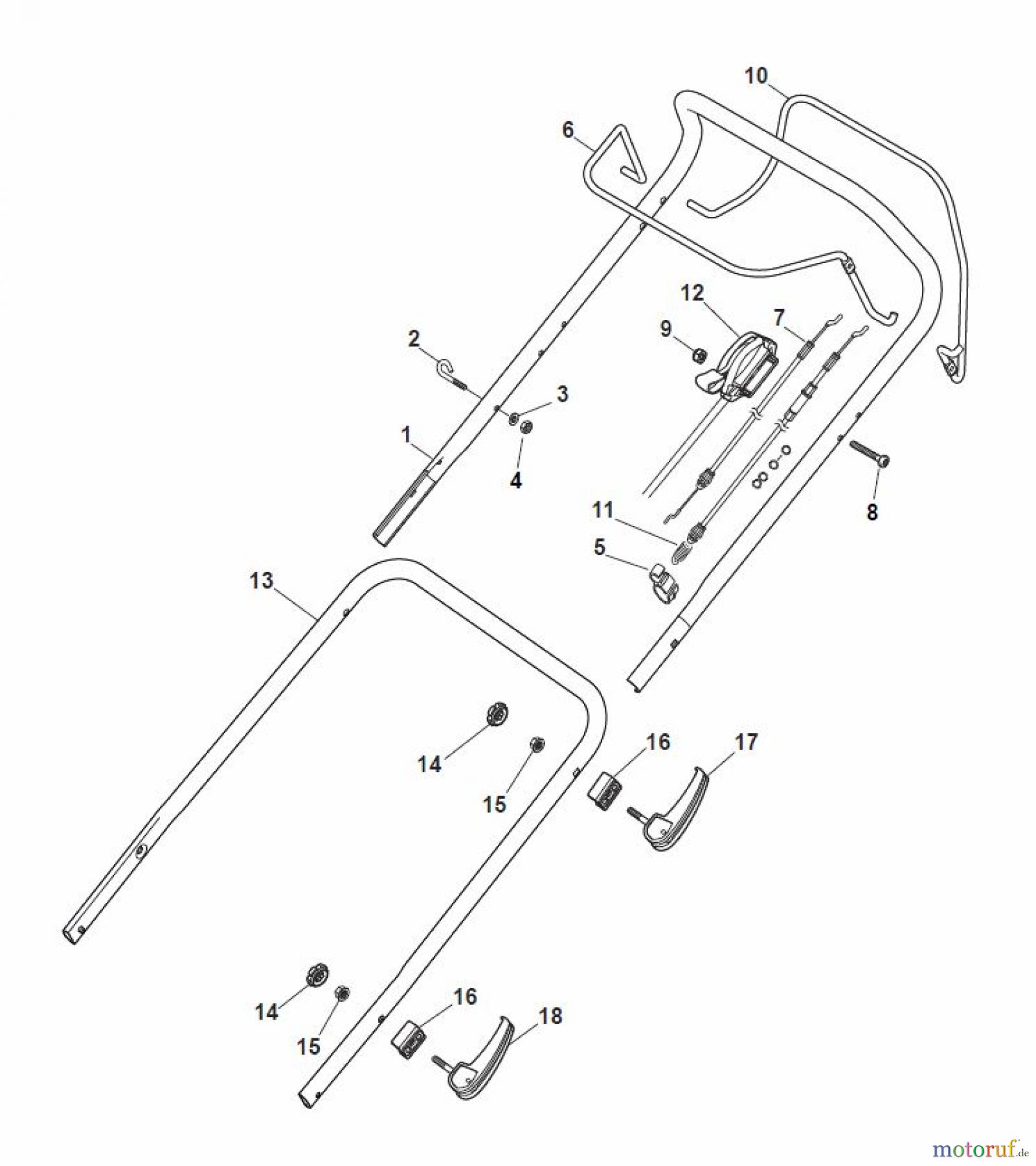  Global Garden Products GGP Rasenmäher Baujahr 2017 Benzin Mit Antrieb 2017 MP1 554 WS Handle, Upper Part