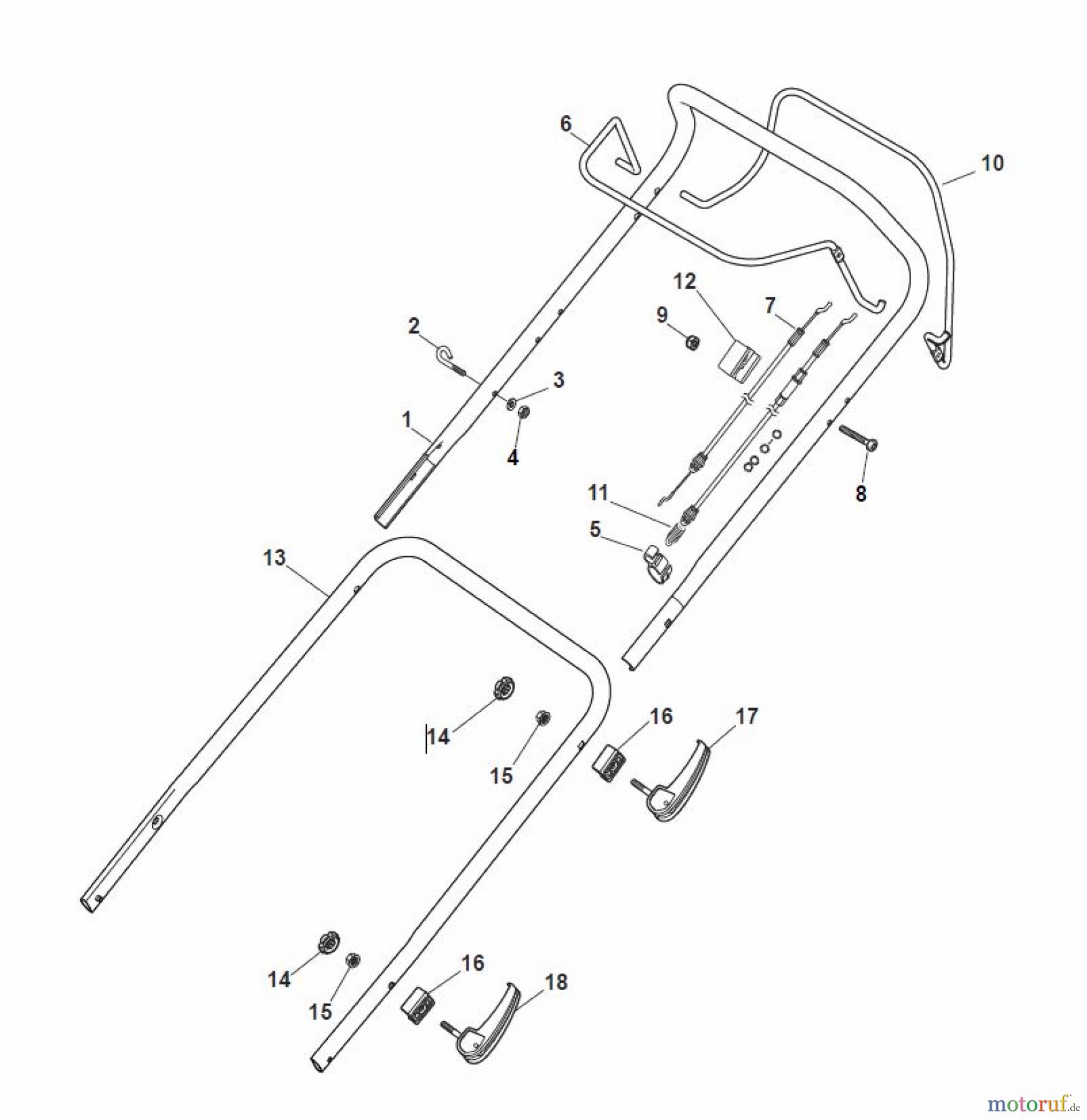 Global Garden Products GGP Rasenmäher Baujahr 2017 Benzin Mit Antrieb 2017 MP1 554 WS Handle, Upper Part