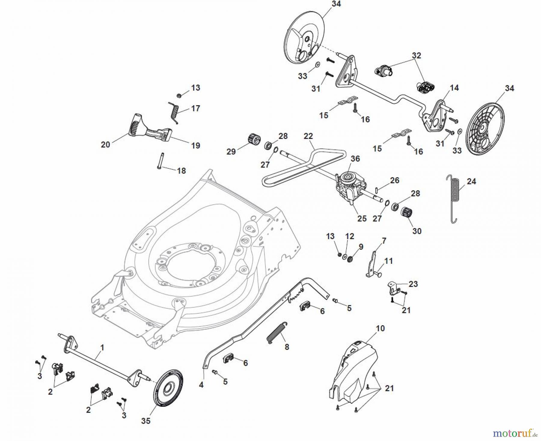 Global Garden Products GGP Rasenmäher Baujahr 2017 Benzin Mit Antrieb 2017 MP1 554 WSE Deck And Height Adjusting