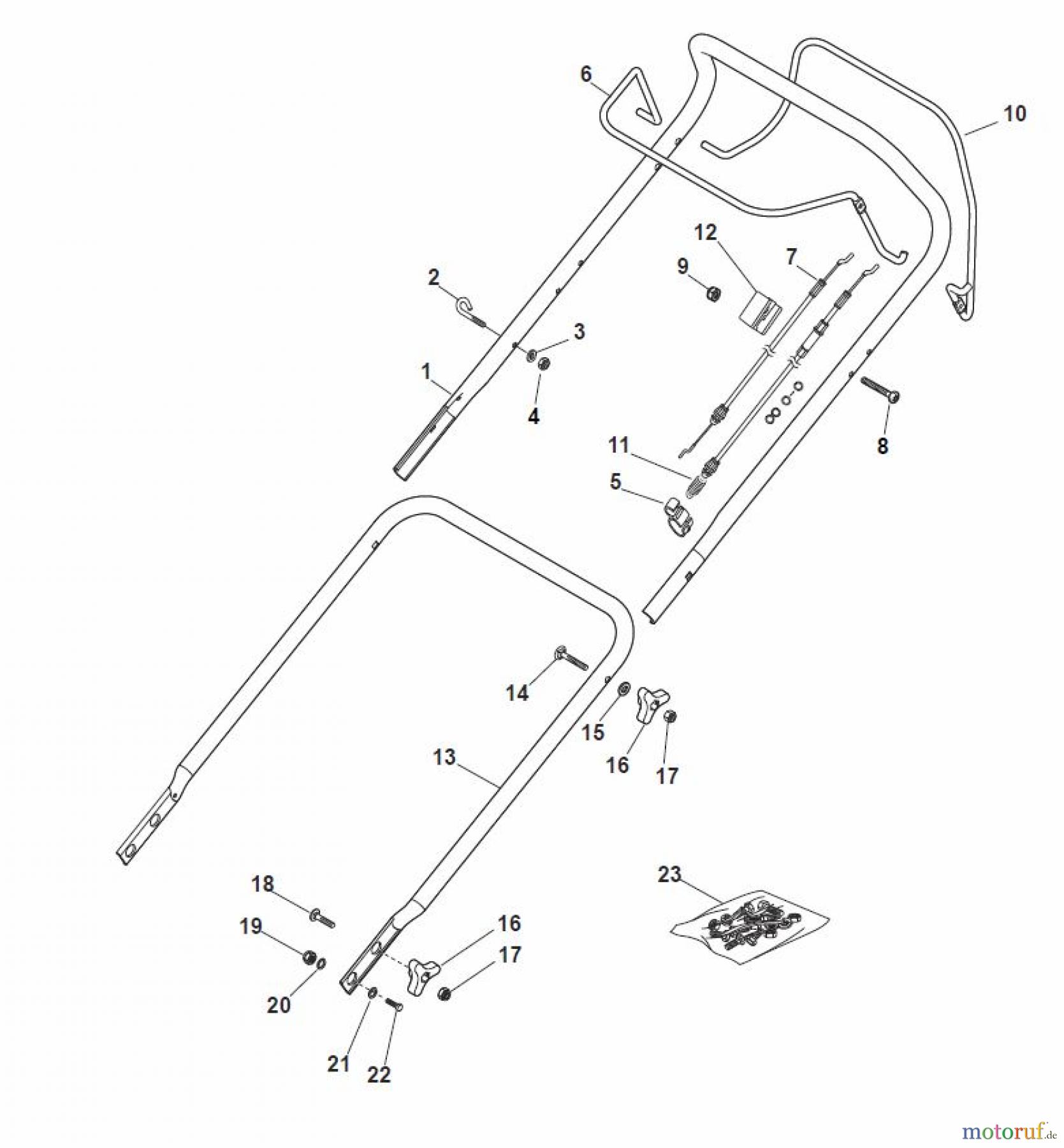 Global Garden Products GGP Rasenmäher Baujahr 2017 Benzin Mit Antrieb 2017 MP1 554 WSE Handle, Upper Part