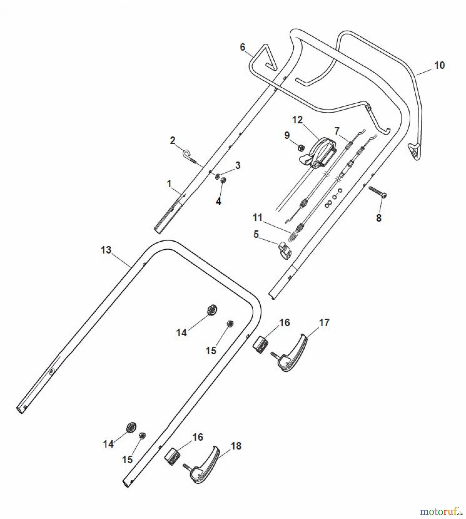 Global Garden Products GGP Rasenmäher Baujahr 2017 Benzin Mit Antrieb 2017 MP1 554 WSE Handle, Upper Part