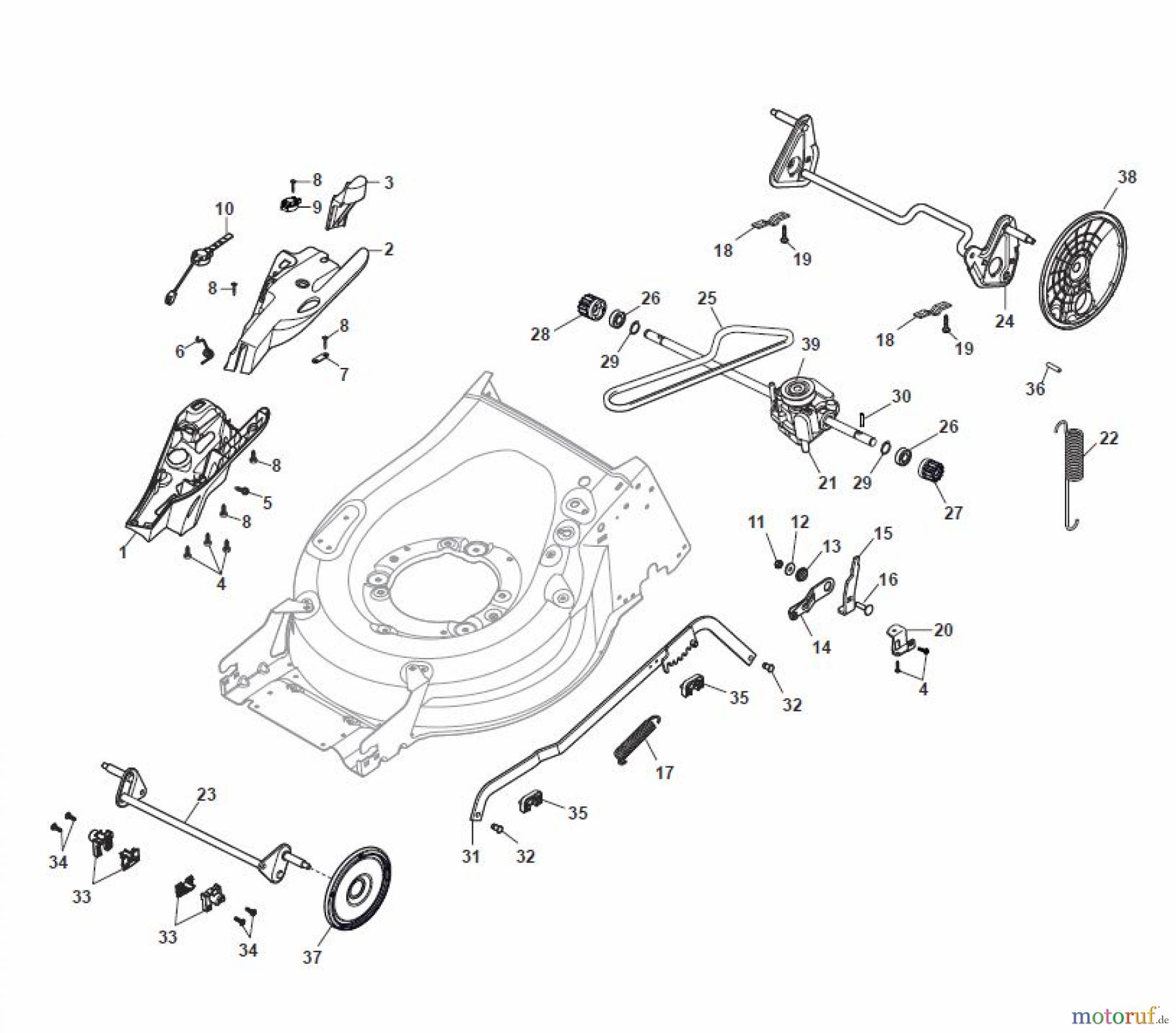  Global Garden Products GGP Rasenmäher Baujahr 2017 Benzin Mit Antrieb 2017 MP1 554 WSQ Deck And Height Adjusting