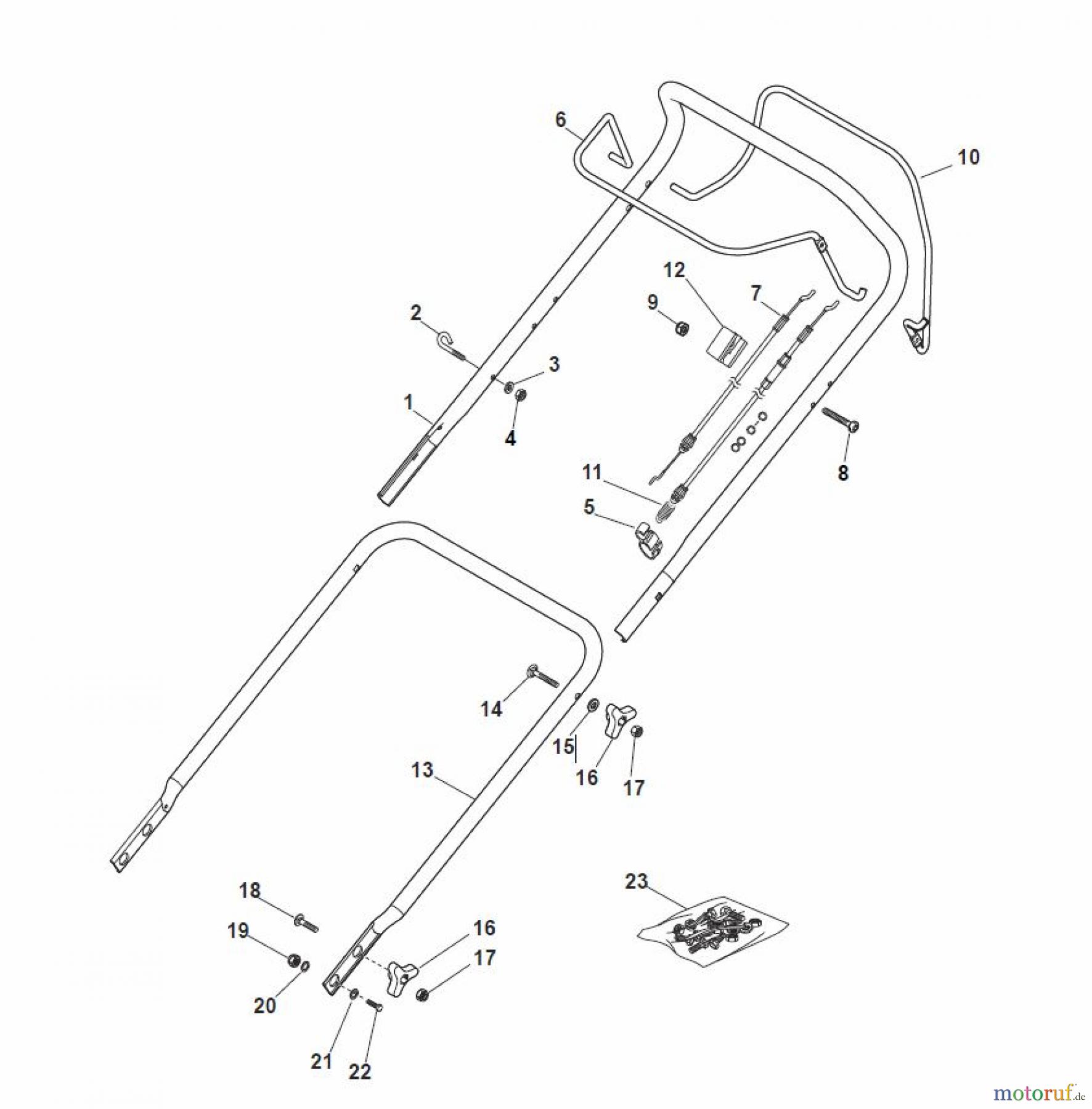  Global Garden Products GGP Rasenmäher Baujahr 2017 Benzin Mit Antrieb 2017 MP1 554 WSQ Handle, Upper Part