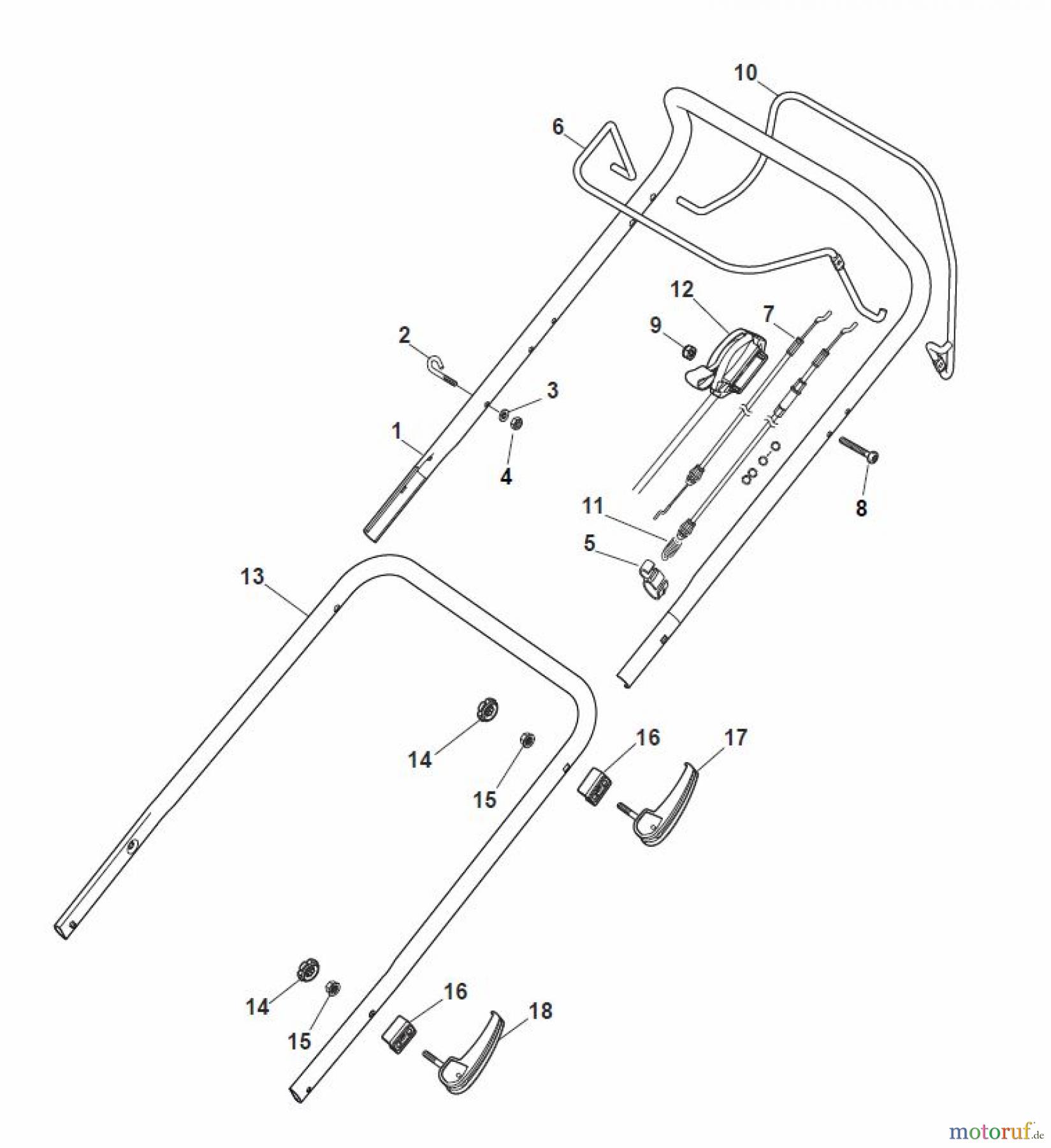  Global Garden Products GGP Rasenmäher Baujahr 2017 Benzin Mit Antrieb 2017 MP1 554 WSQ Handle, Upper Part