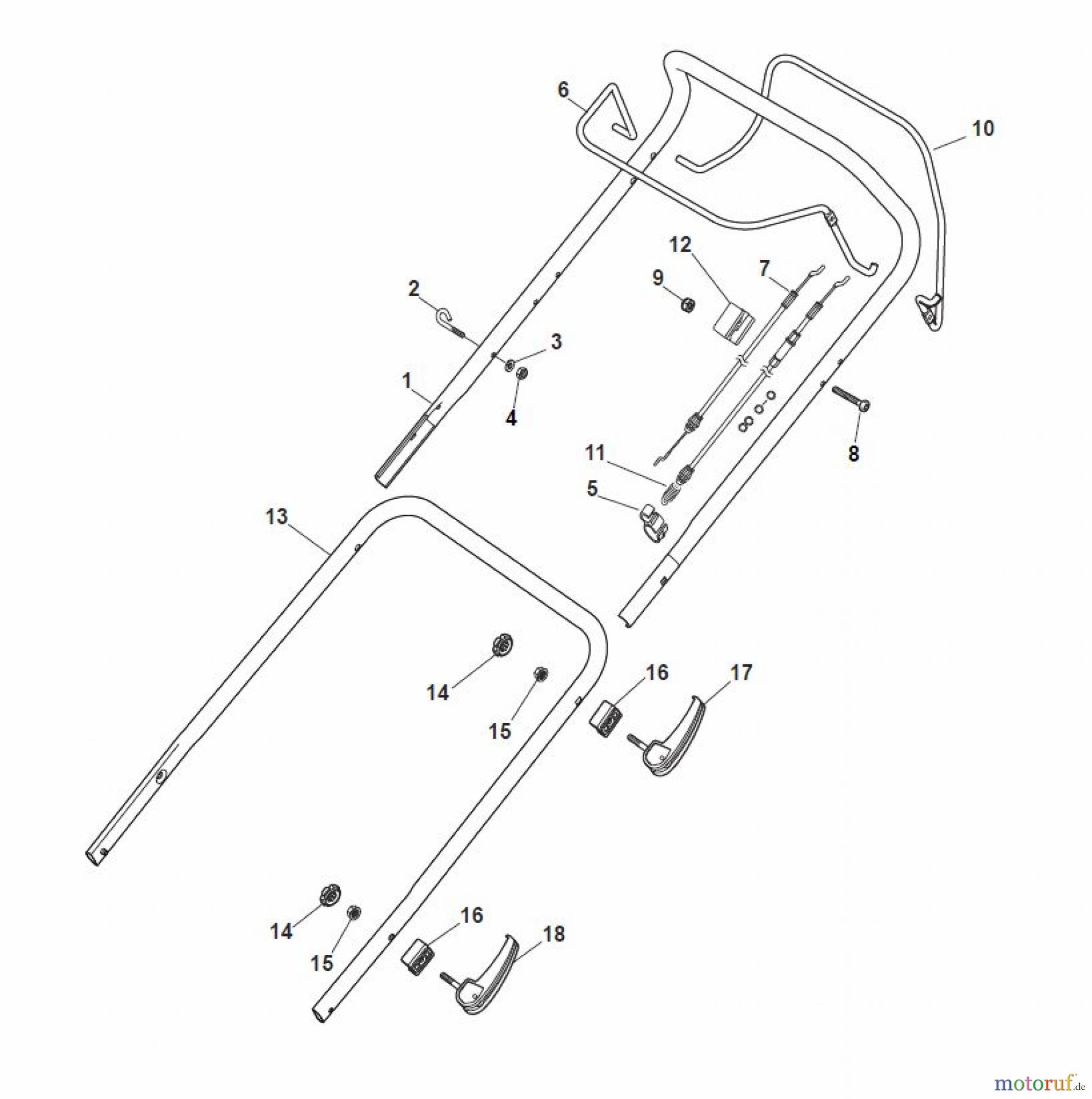 Global Garden Products GGP Rasenmäher Baujahr 2017 Benzin Mit Antrieb 2017 MP1 554 WSQ Handle, Upper Part