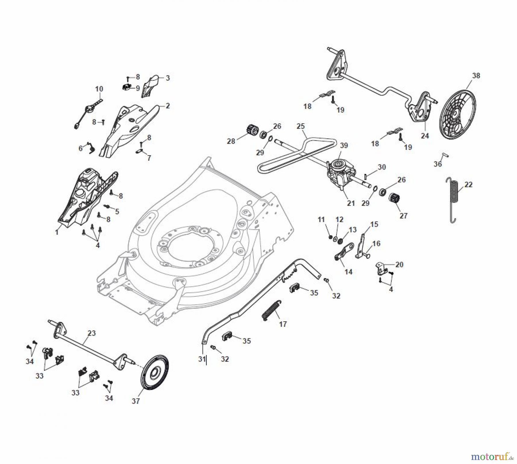 Global Garden Products GGP Rasenmäher Baujahr 2017 Benzin Mit Antrieb 2017 MP1 554 WSQE Deck And Height Adjusting
