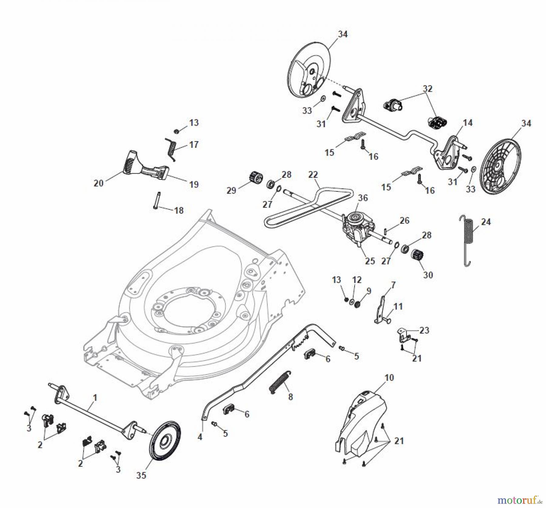 Global Garden Products GGP Rasenmäher Baujahr 2017 Benzin Mit Antrieb 2017 MP1 554 WSQE Deck And Height Adjusting