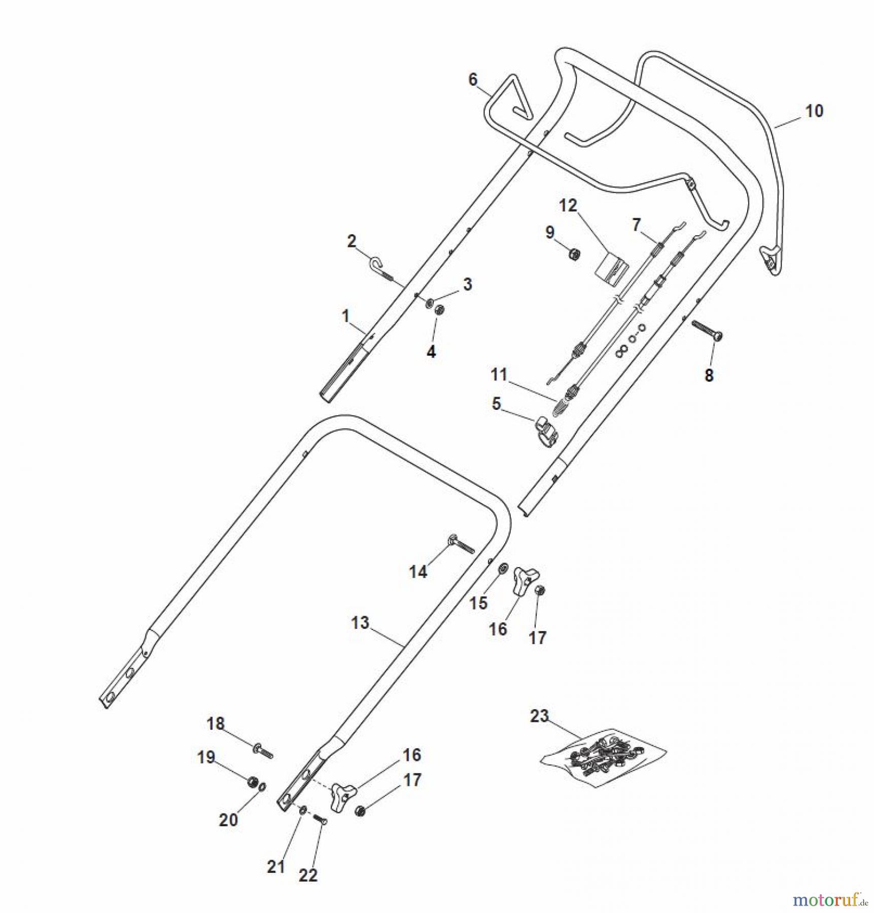 Global Garden Products GGP Rasenmäher Baujahr 2017 Benzin Mit Antrieb 2017 MP1 554 WSQE Handle, Upper Part