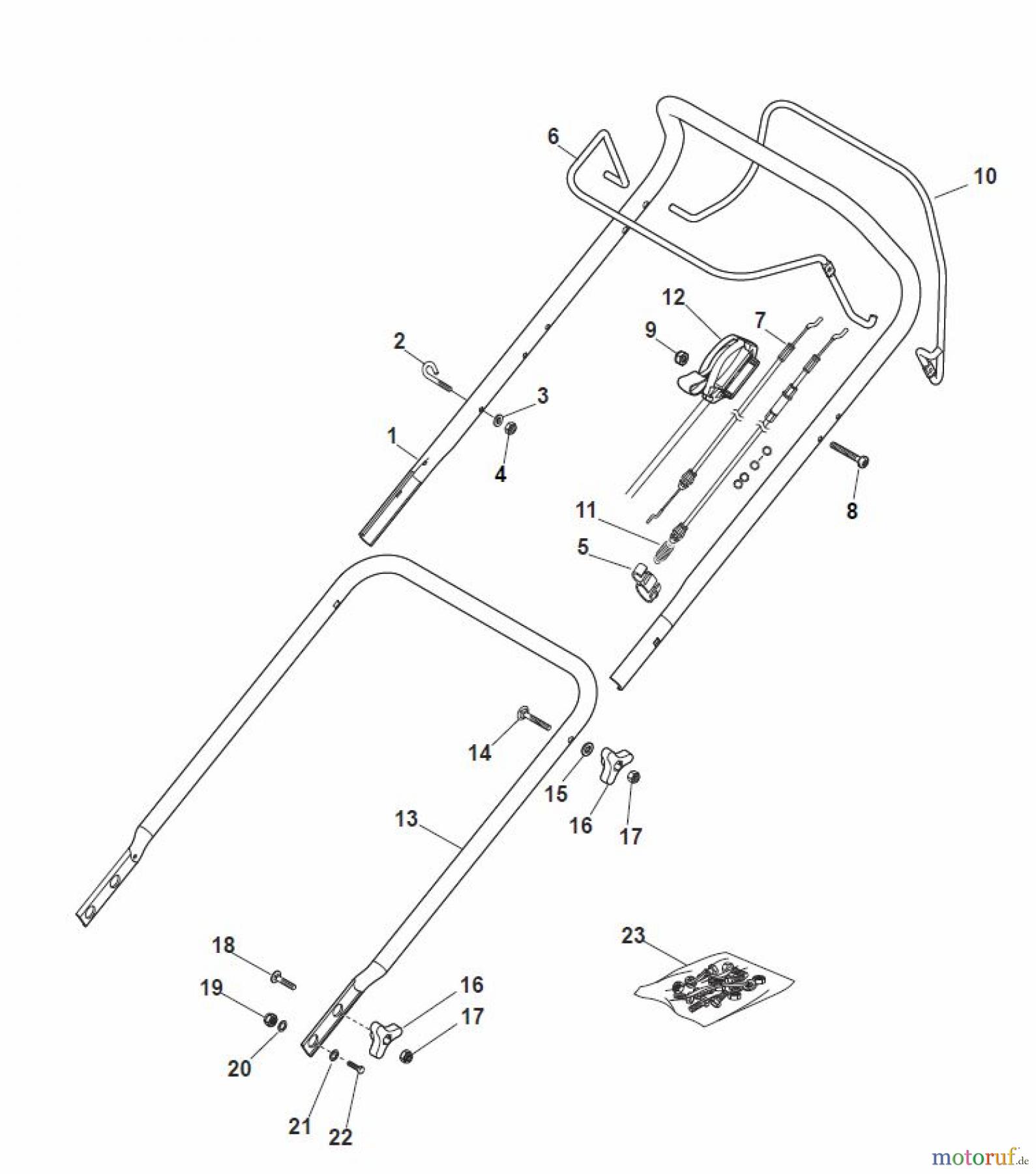 Global Garden Products GGP Rasenmäher Baujahr 2017 Benzin Mit Antrieb 2017 MP1 554 WSQE Handle, Upper Part