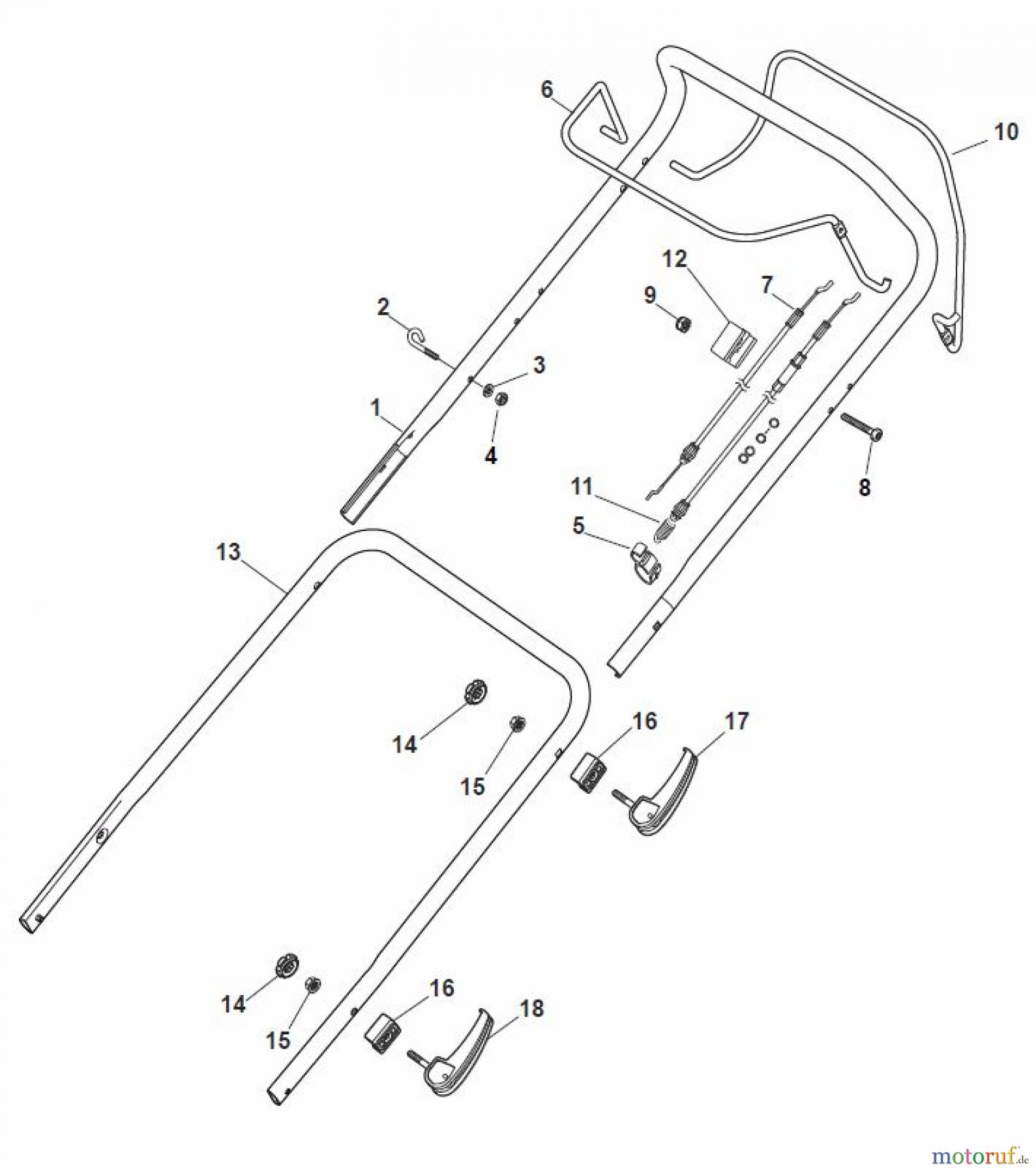Global Garden Products GGP Rasenmäher Baujahr 2017 Benzin Mit Antrieb 2017 MP1 554 WSQE Handle, Upper Part