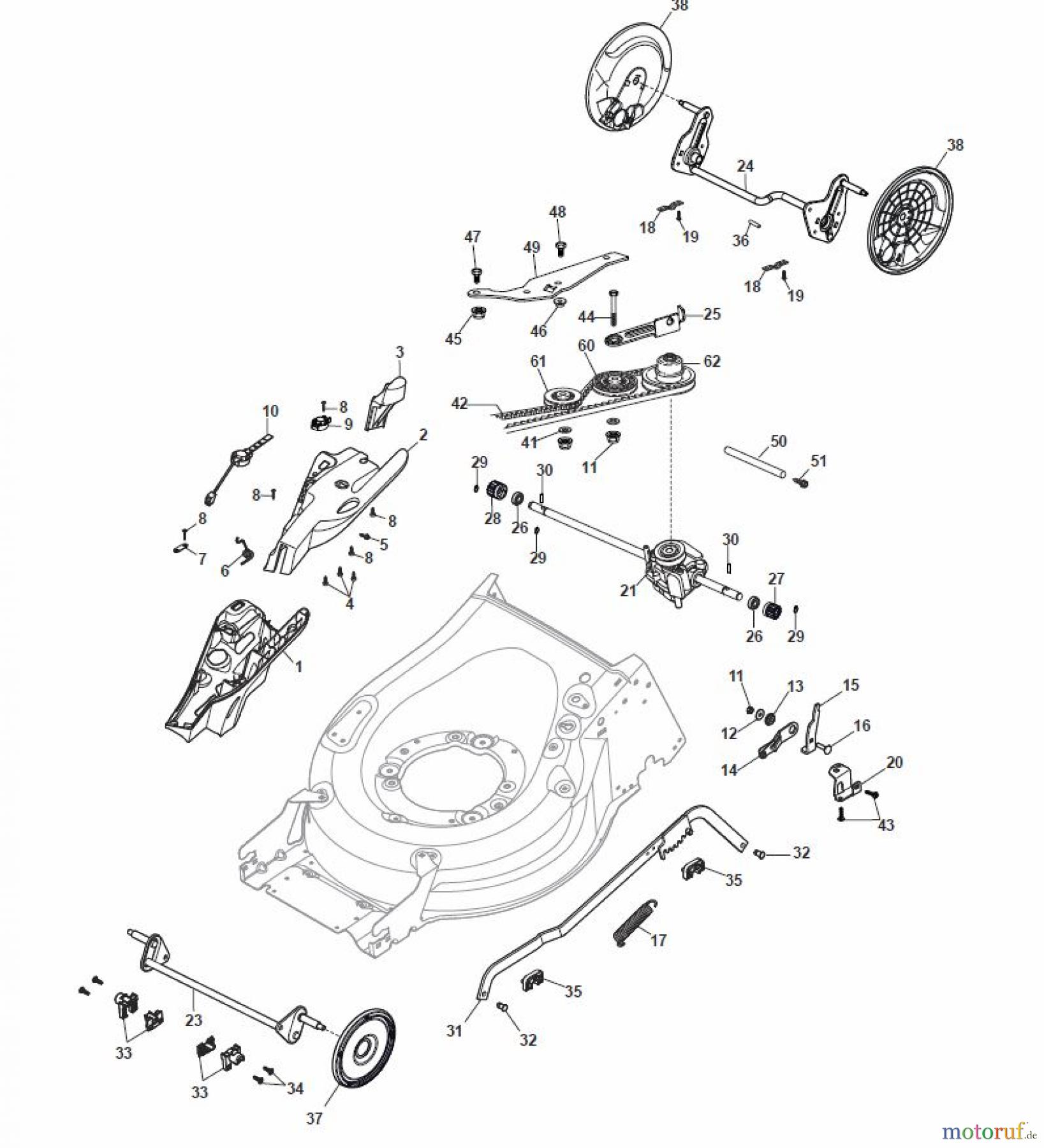  Global Garden Products GGP Rasenmäher Baujahr 2017 Benzin Mit Antrieb 2017 MP1 554 WSV Deck And Height Adjusting