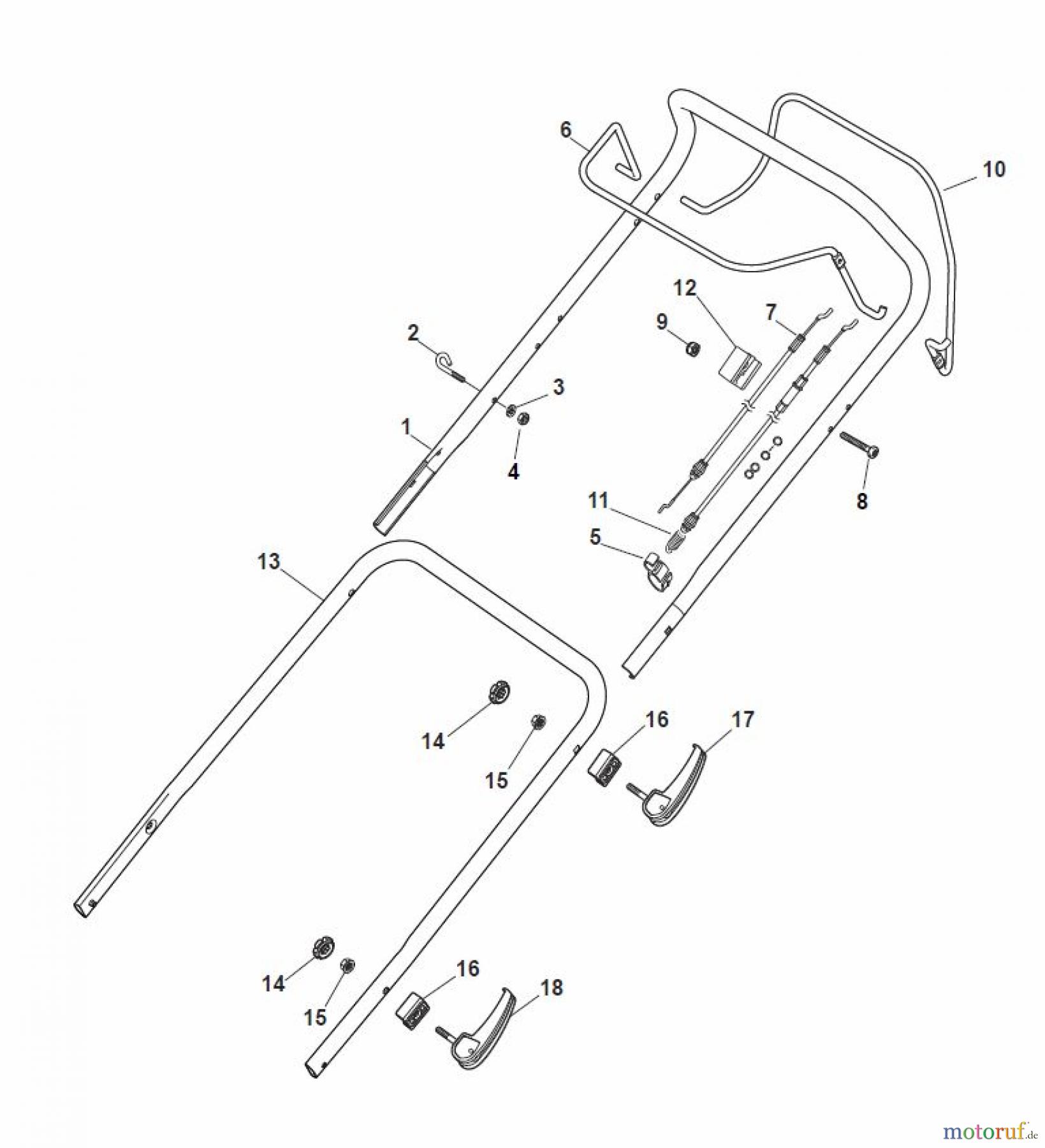 Global Garden Products GGP Rasenmäher Baujahr 2017 Benzin Mit Antrieb 2017 MP1 554 WSV Handle, Upper Part