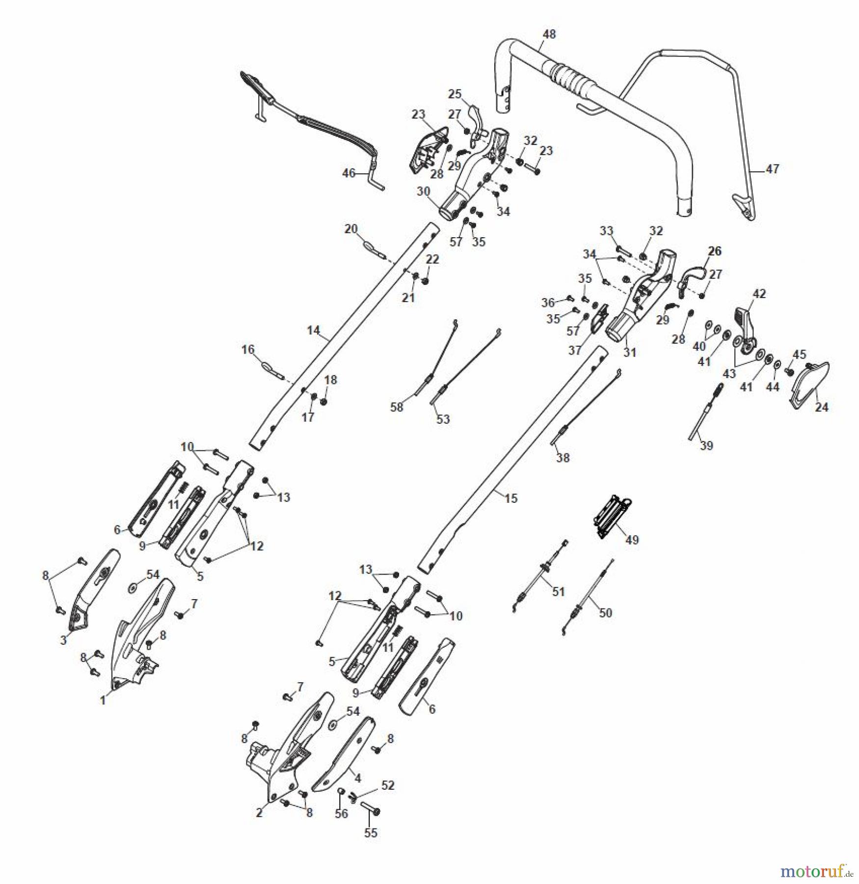 Global Garden Products GGP Rasenmäher Baujahr 2017 Benzin Mit Antrieb 2017 MP2 504 S Chassis/Handle, Upper Part