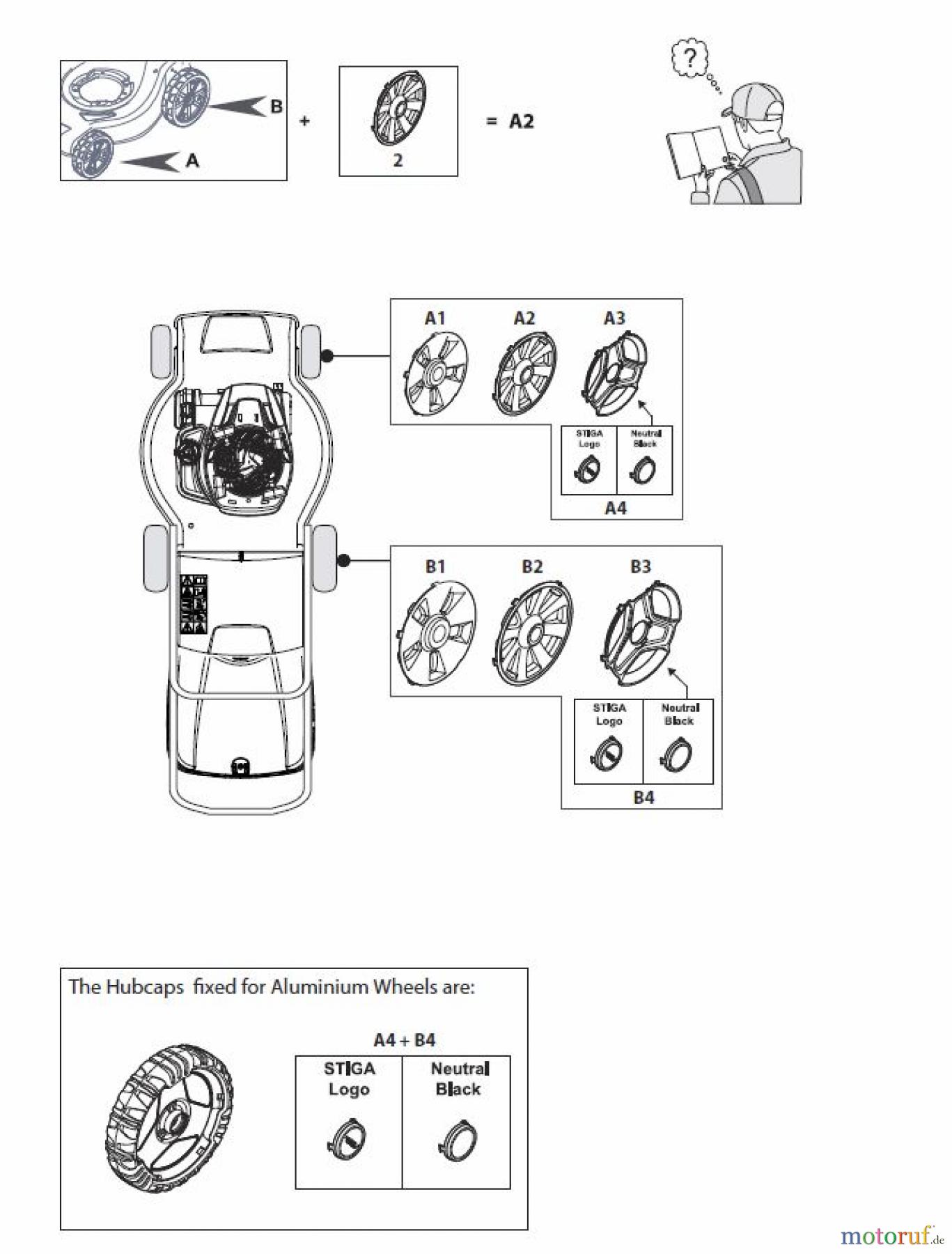  Global Garden Products GGP Rasenmäher Baujahr 2017 Benzin Mit Antrieb 2017 MP2 504 S Hub Cap