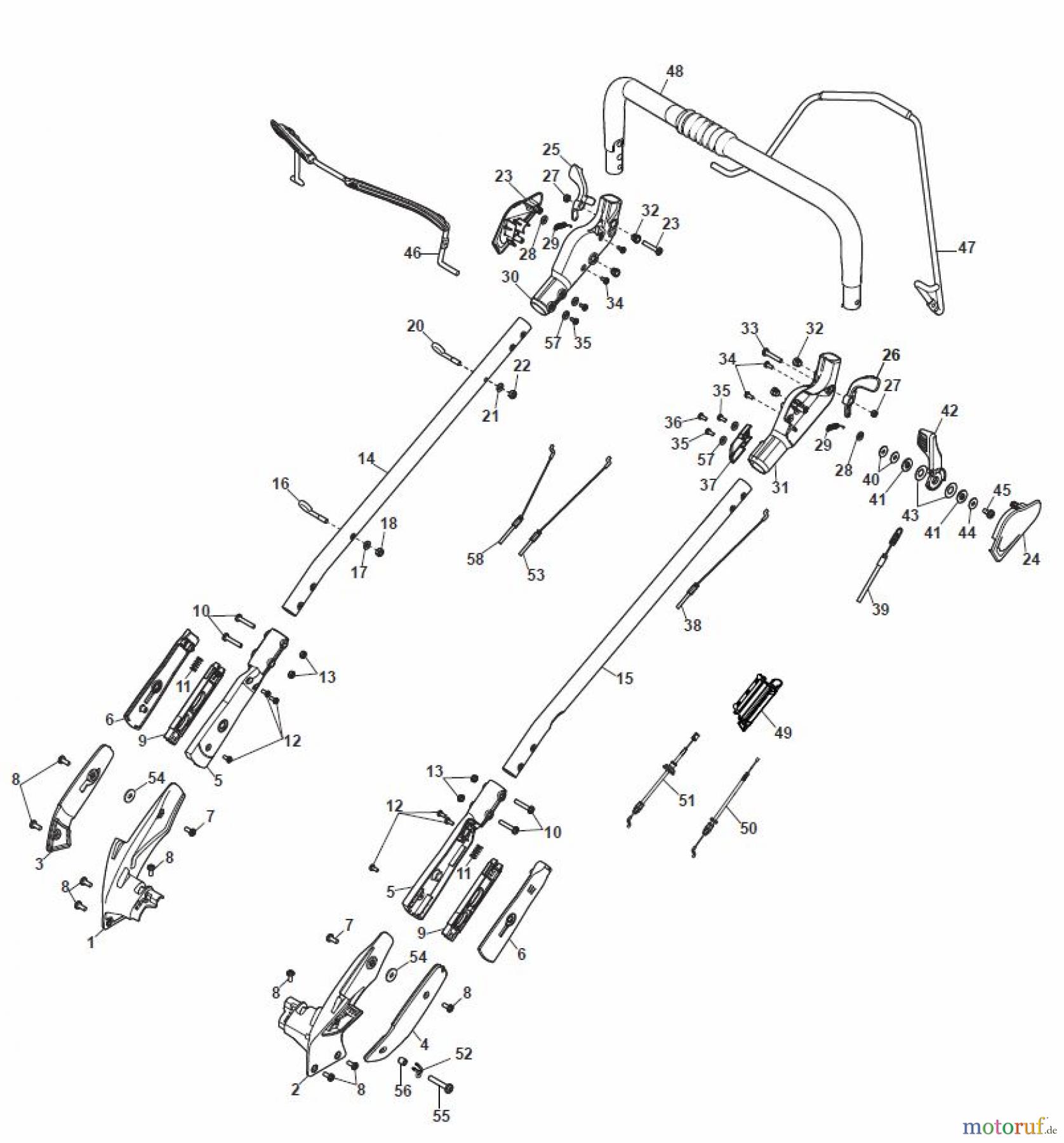 Global Garden Products GGP Rasenmäher Baujahr 2017 Benzin Mit Antrieb 2017 MP2 504 SQ Chassis/Handle, Upper Part