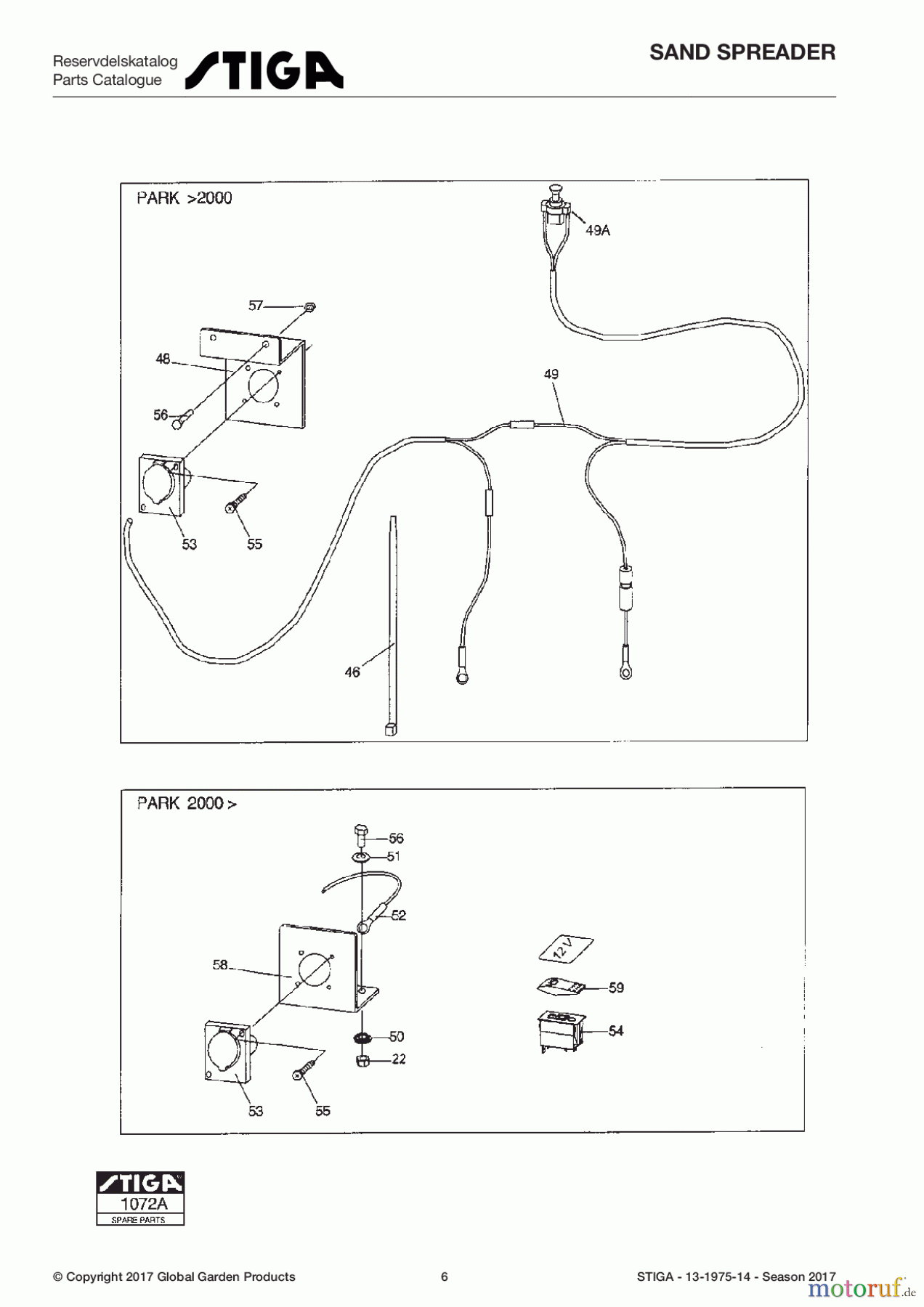  Stiga Frontmäher Zubehör Anbau 2017 Front Mower SAND SPREADER 13-1975-14 - Season 2017 Sandspreader