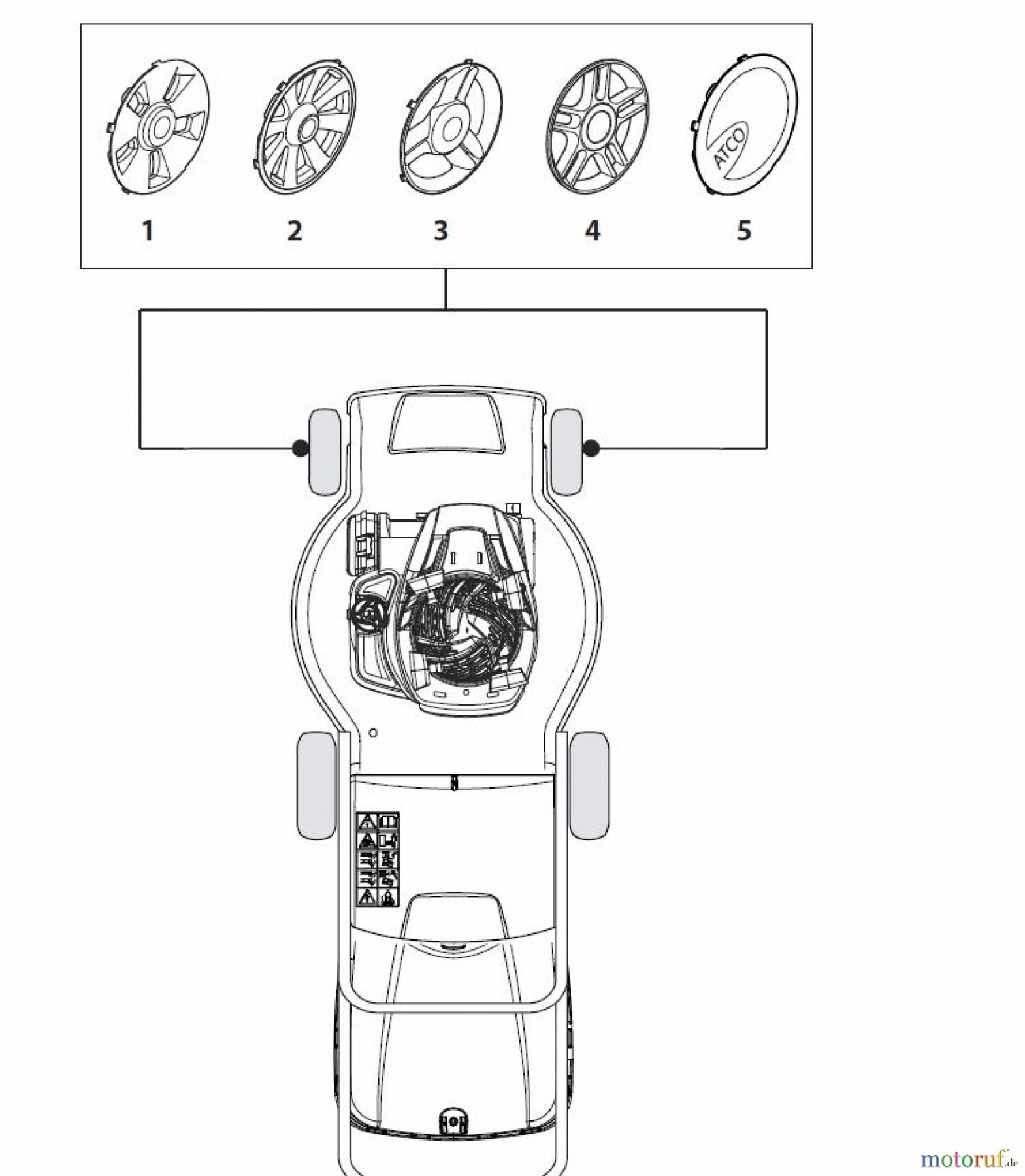  Global Garden Products GGP Rasenmäher Baujahr 2017 Benzin Mit Antrieb 2017 MP2 504 S-R (Roller) Hub Cap