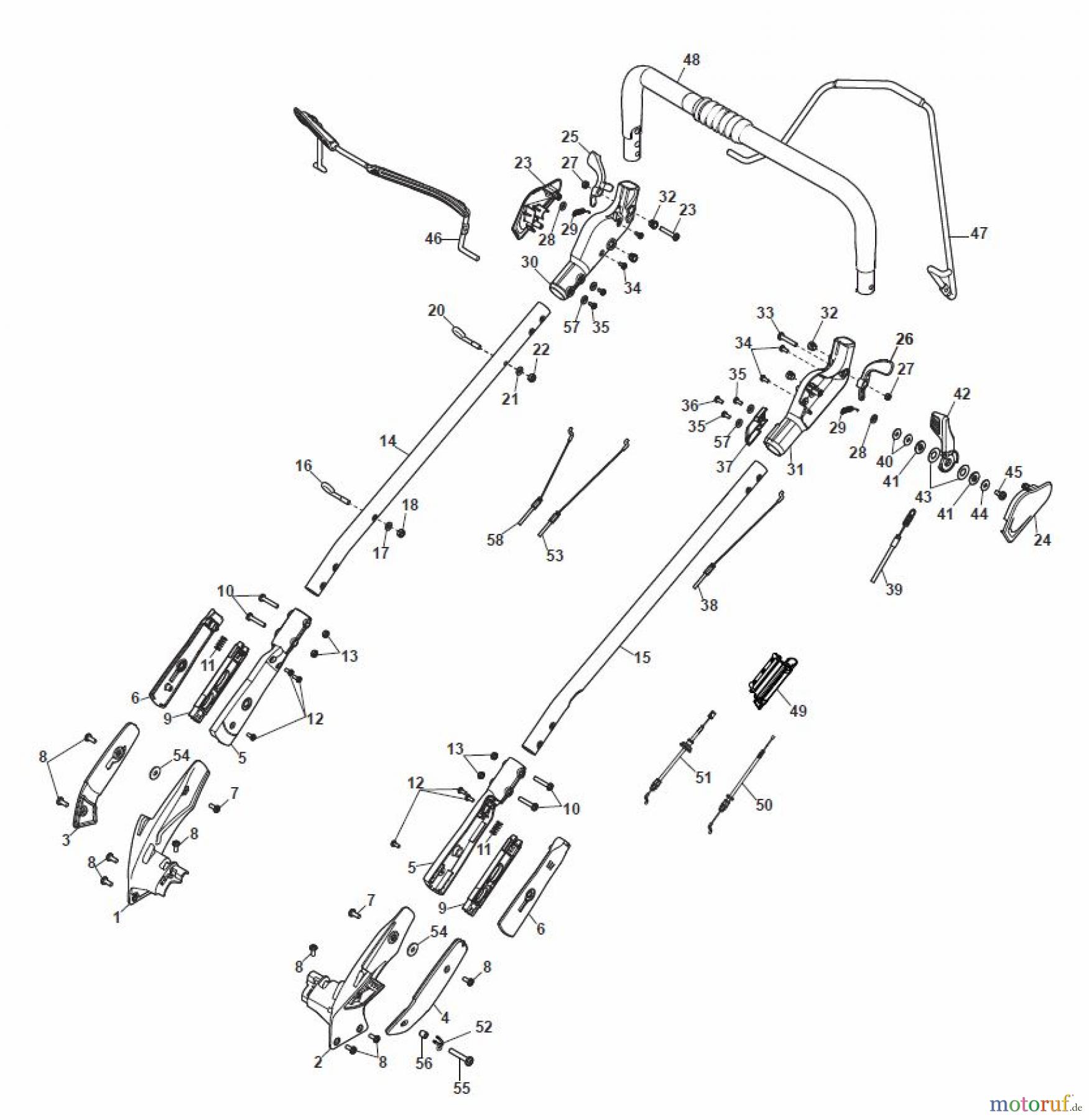  Global Garden Products GGP Rasenmäher Baujahr 2017 Benzin Mit Antrieb 2017 MP2 504 SV Chassis/Handle, Upper Part