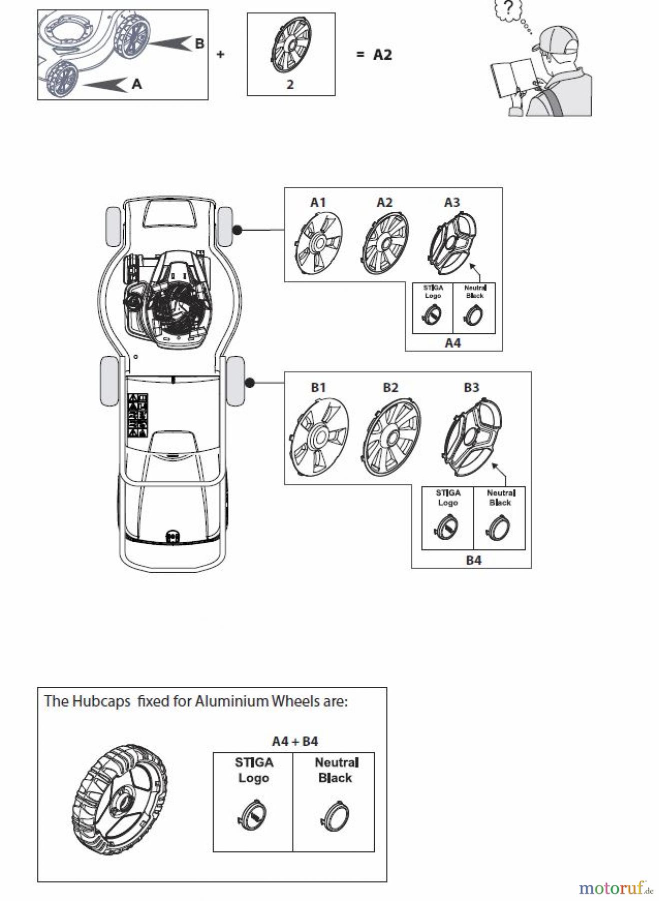 Global Garden Products GGP Rasenmäher Baujahr 2017 Benzin Mit Antrieb 2017 MP2 504 SV Hub Cap