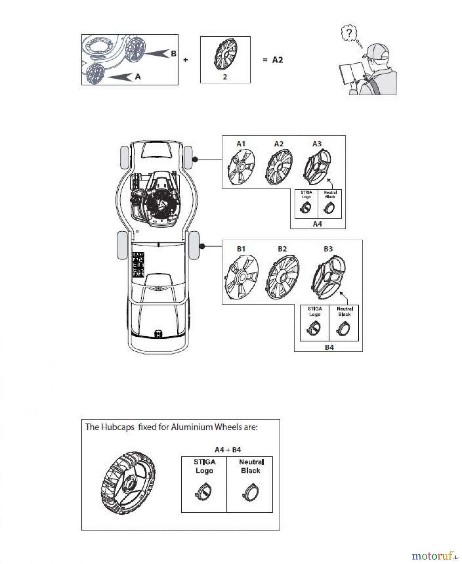 Global Garden Products GGP Rasenmäher Baujahr 2017 Benzin Mit Antrieb 2017 MP2 504 SVQ Hub Cap