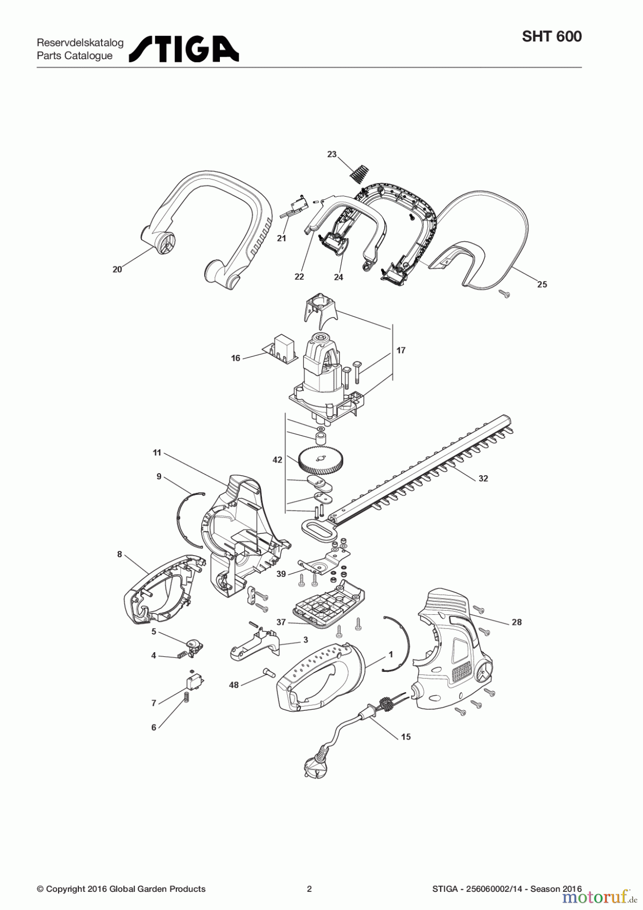 Stiga Heckenscheren Baujahr 2017 Elektro 2017 SHT 600 256060002/14 - Season 2017