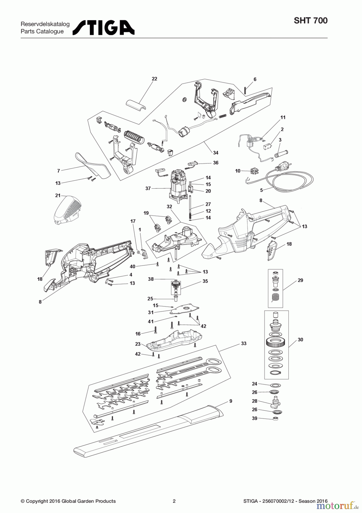Stiga Heckenscheren Baujahr 2017 Elektro 2017 SHT 700 256070002/12 - Season 2017