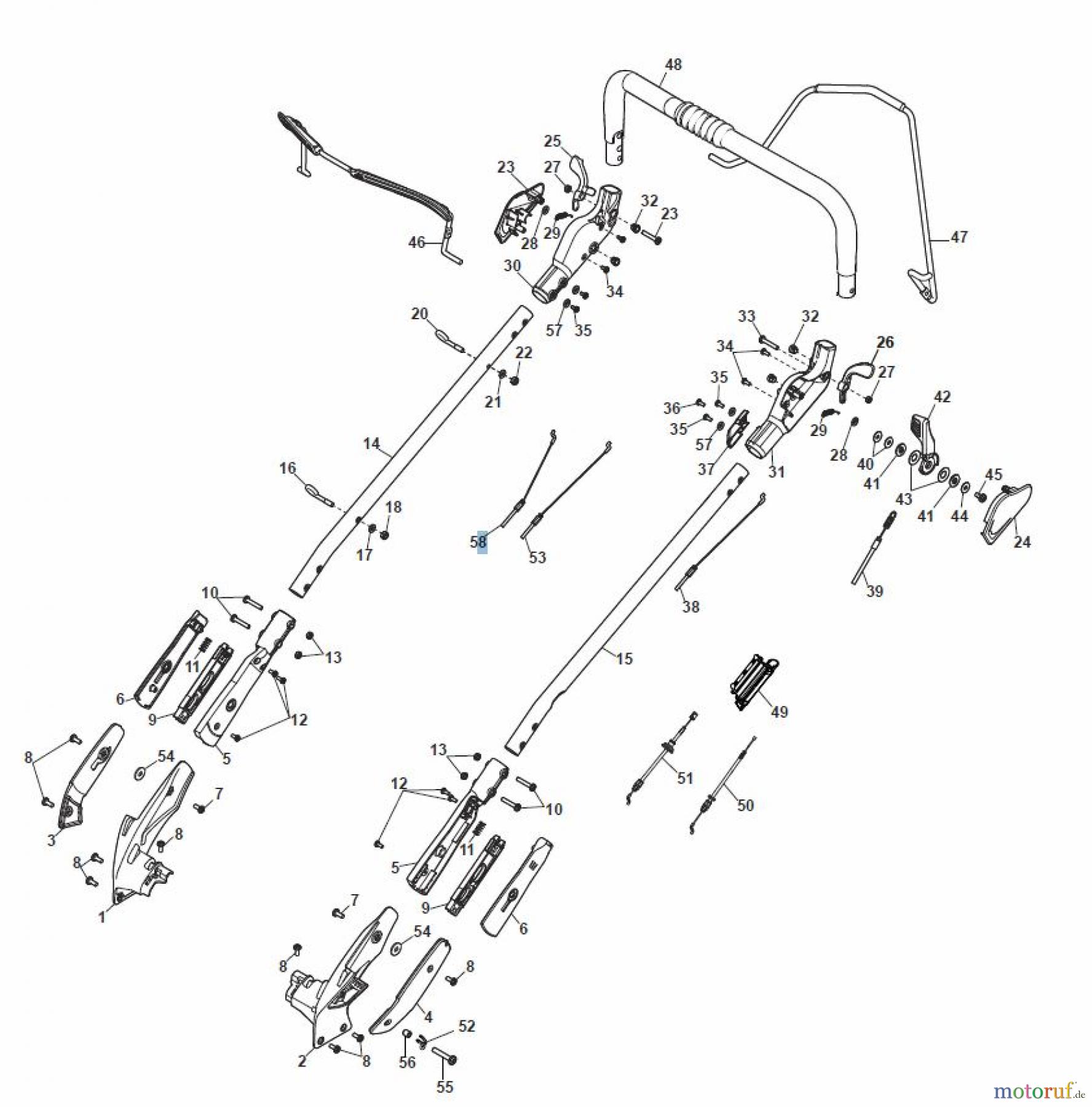 Global Garden Products GGP Rasenmäher Baujahr 2017 Benzin Mit Antrieb 2017 MP2 554 S Chassis/Handle, Upper Part