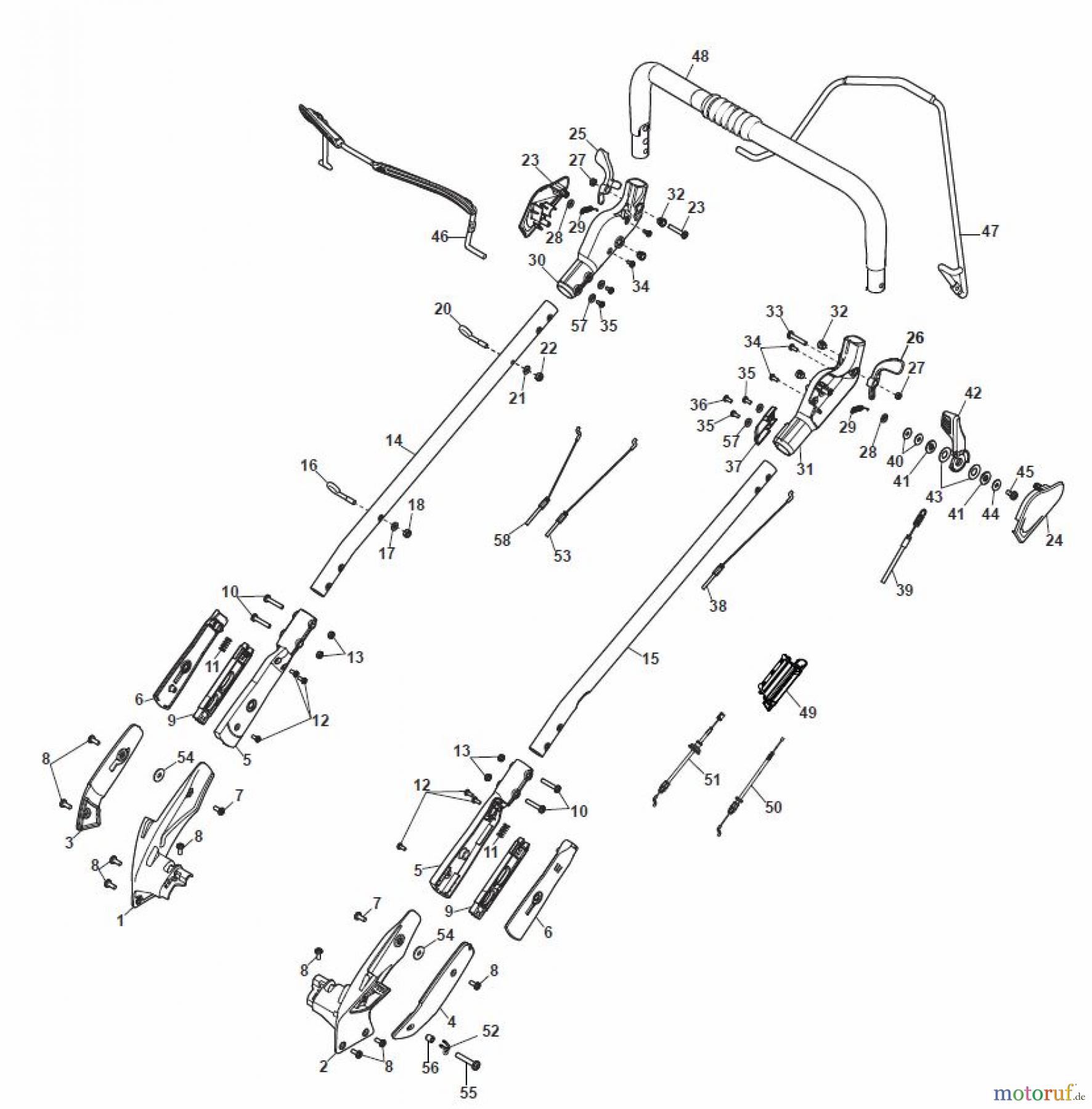  Global Garden Products GGP Rasenmäher Baujahr 2017 Benzin Mit Antrieb 2017 MP2 554 SQ Chassis/Handle, Upper Part