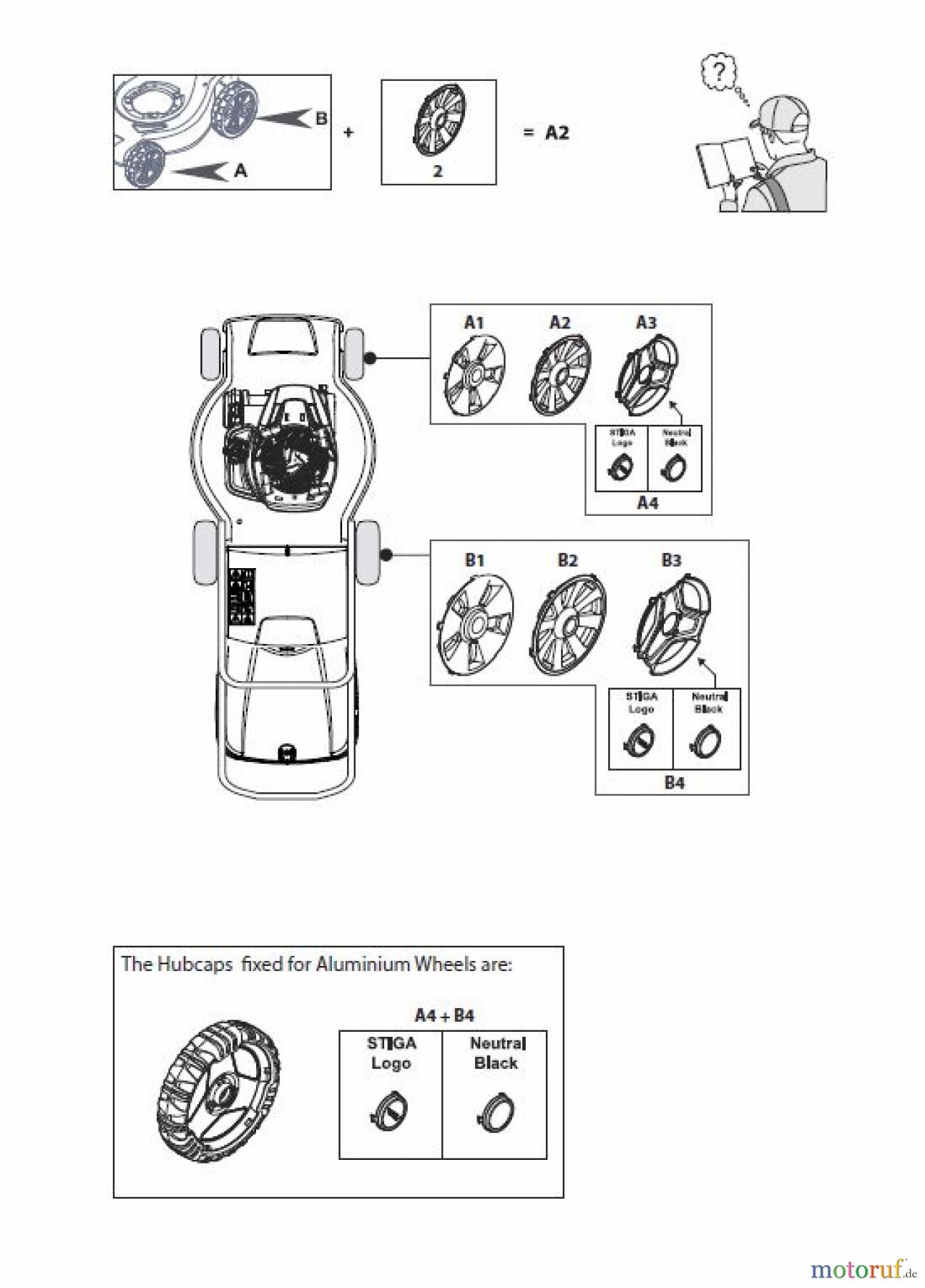  Global Garden Products GGP Rasenmäher Baujahr 2017 Benzin Mit Antrieb 2017 MP2 554 SQ Hub Cap