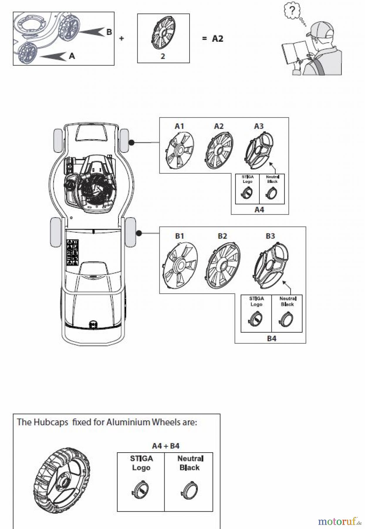 Global Garden Products GGP Rasenmäher Baujahr 2017 Benzin Mit Antrieb 2017 MP2 554 SQE Hub Cap
