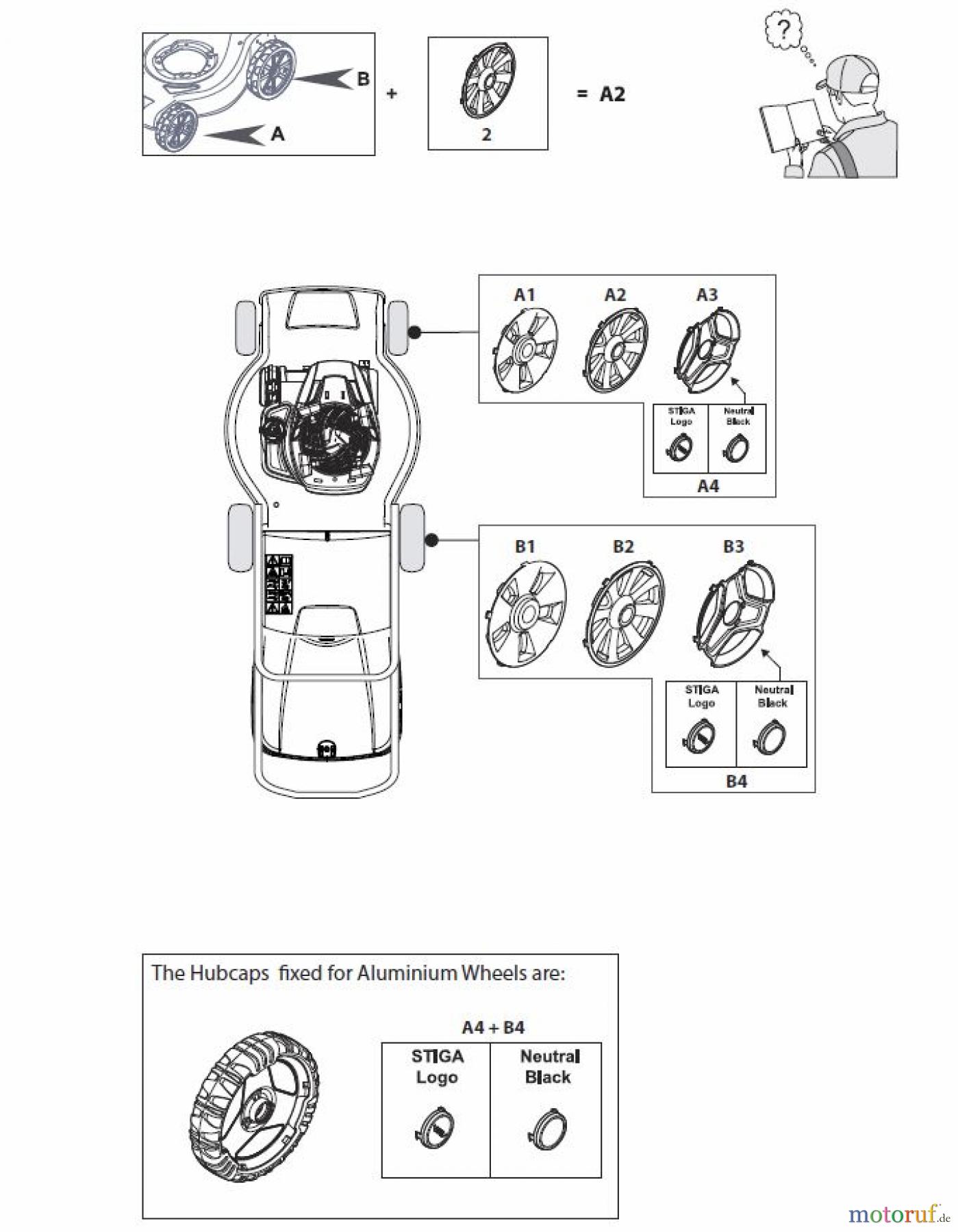  Global Garden Products GGP Rasenmäher Baujahr 2017 Benzin Mit Antrieb 2017 MP2 554 SV Hub Cap
