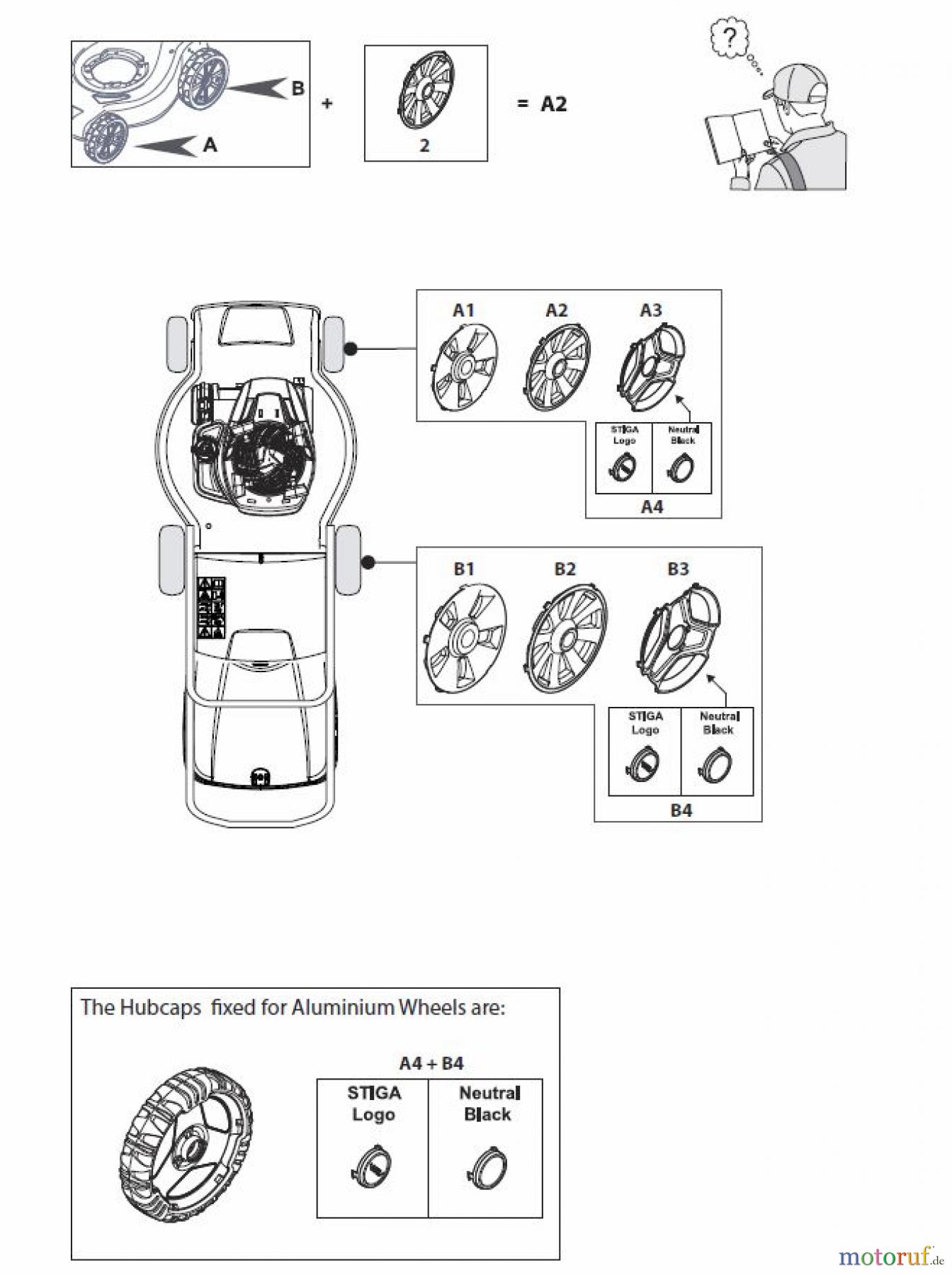  Global Garden Products GGP Rasenmäher Baujahr 2017 Benzin Mit Antrieb 2017 MP2 554 SVE Hub Cap