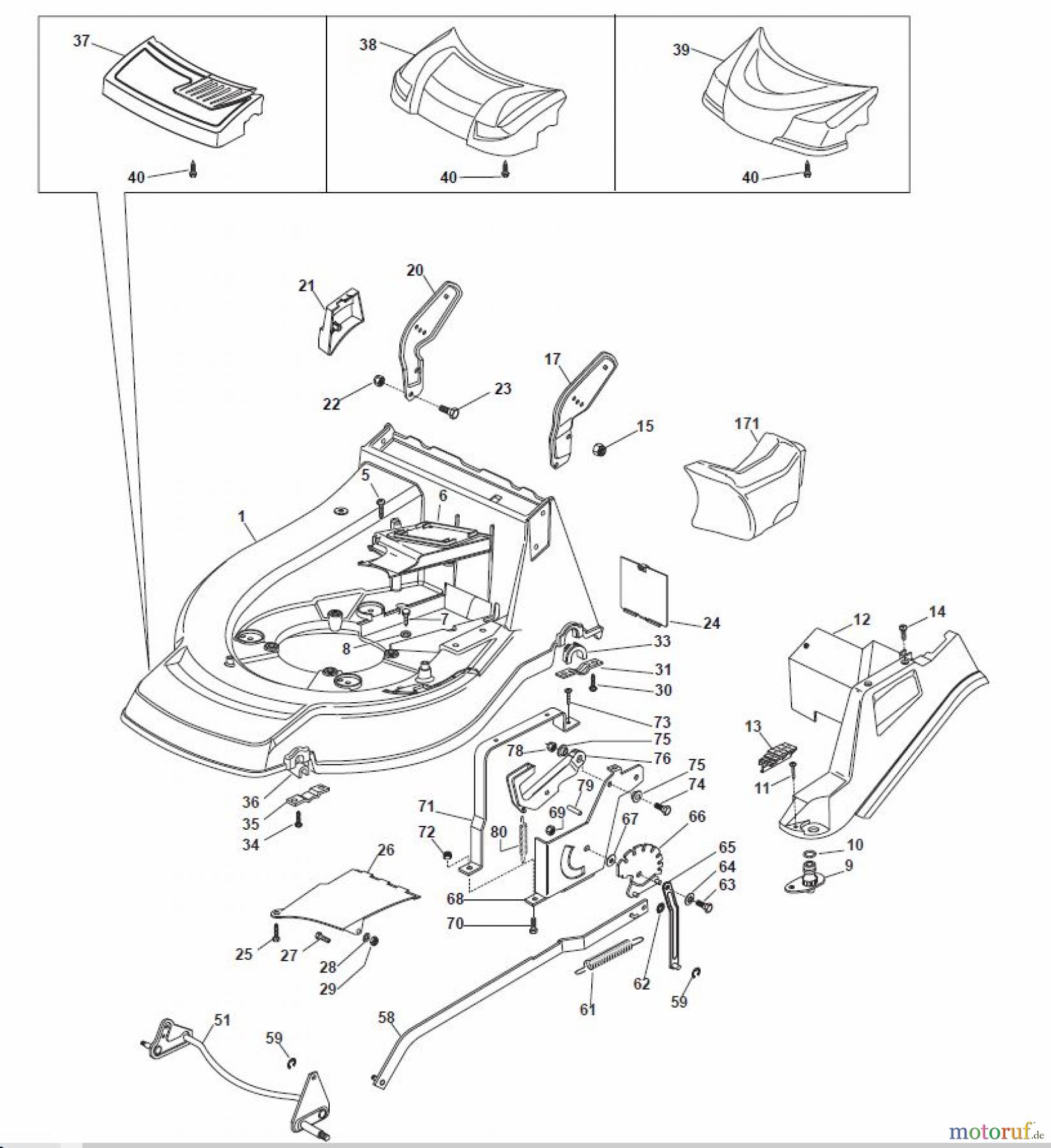 Global Garden Products GGP Rasenmäher Baujahr 2017 Benzin Mit Antrieb 2017 NP 534 TR 3S Wheels And Height Adjusting