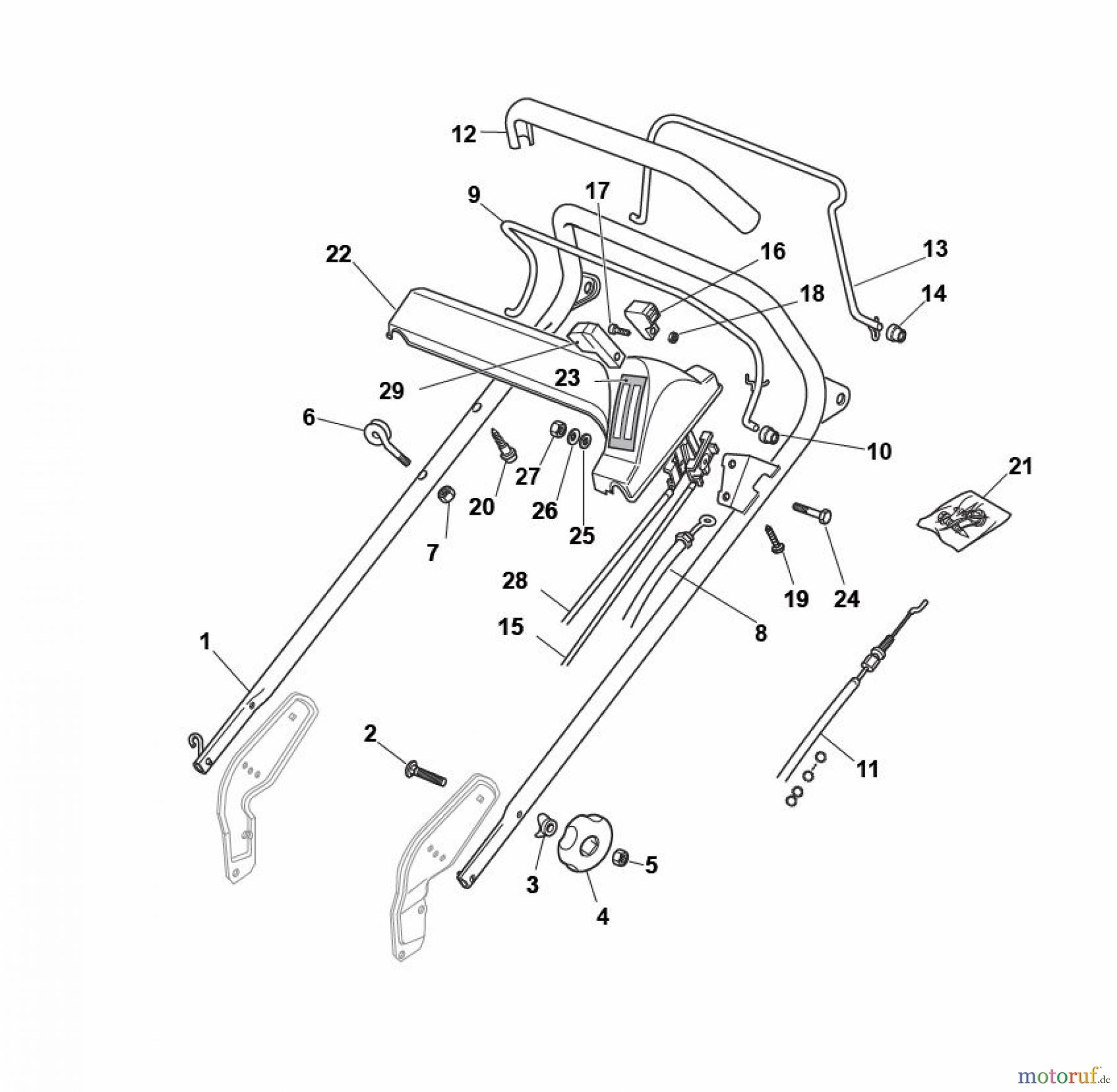 Global Garden Products GGP Rasenmäher Baujahr 2017 Benzin Mit Antrieb 2017 NP 534 TR 3S Handle, Upper Part