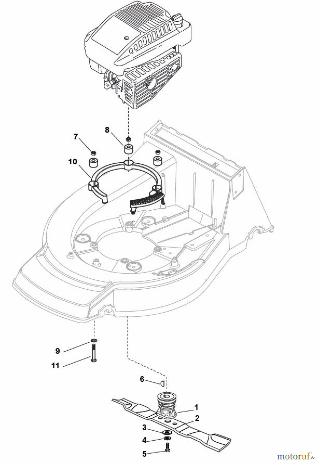 Global Garden Products GGP Rasenmäher Baujahr 2017 Benzin Mit Antrieb 2017 NP 534 TR 3S Blade and Hub for B&S E Engine