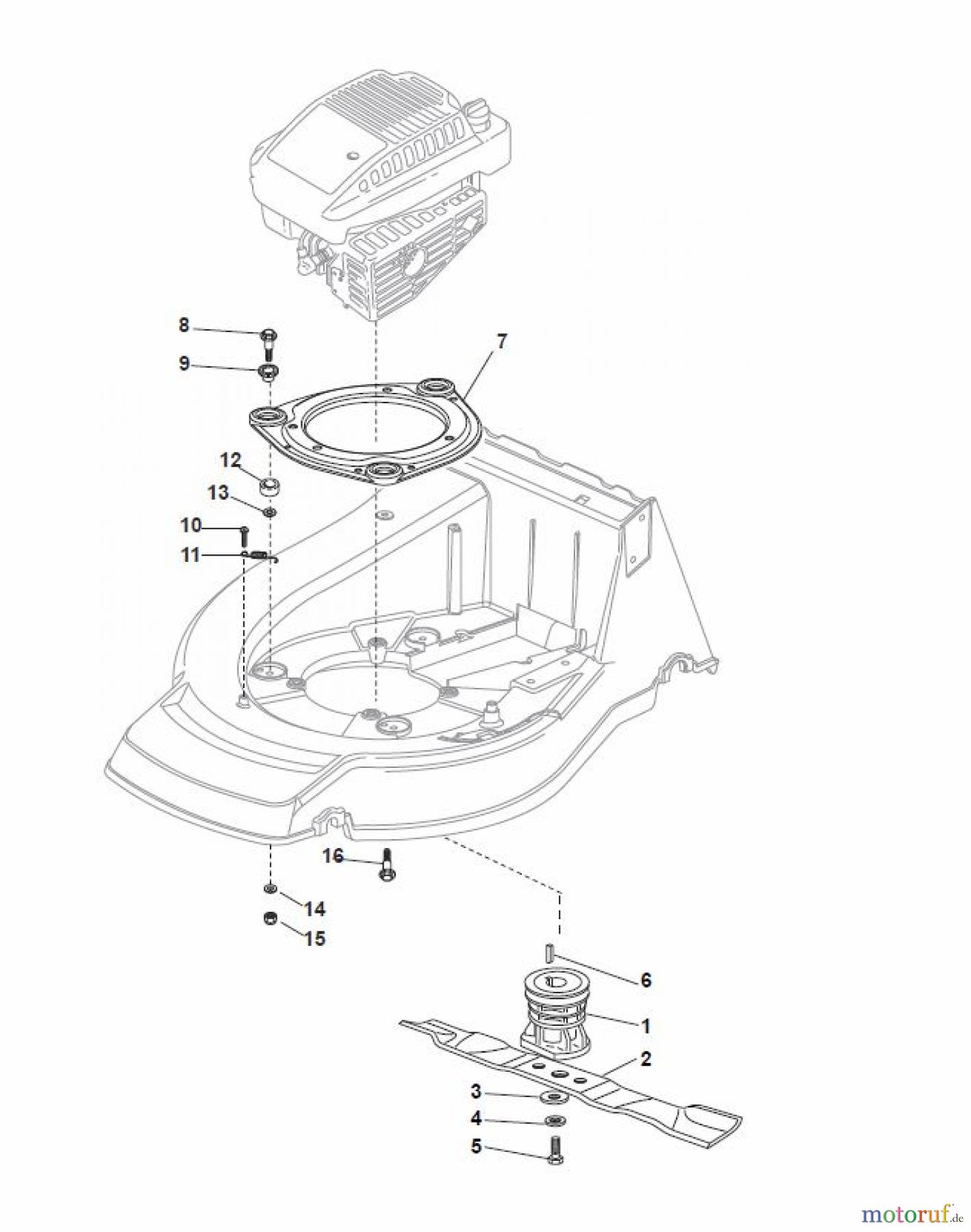 Global Garden Products GGP Rasenmäher Baujahr 2017 Benzin Mit Antrieb 2017 NP 534 TR 3S Blade and Hub with AVS