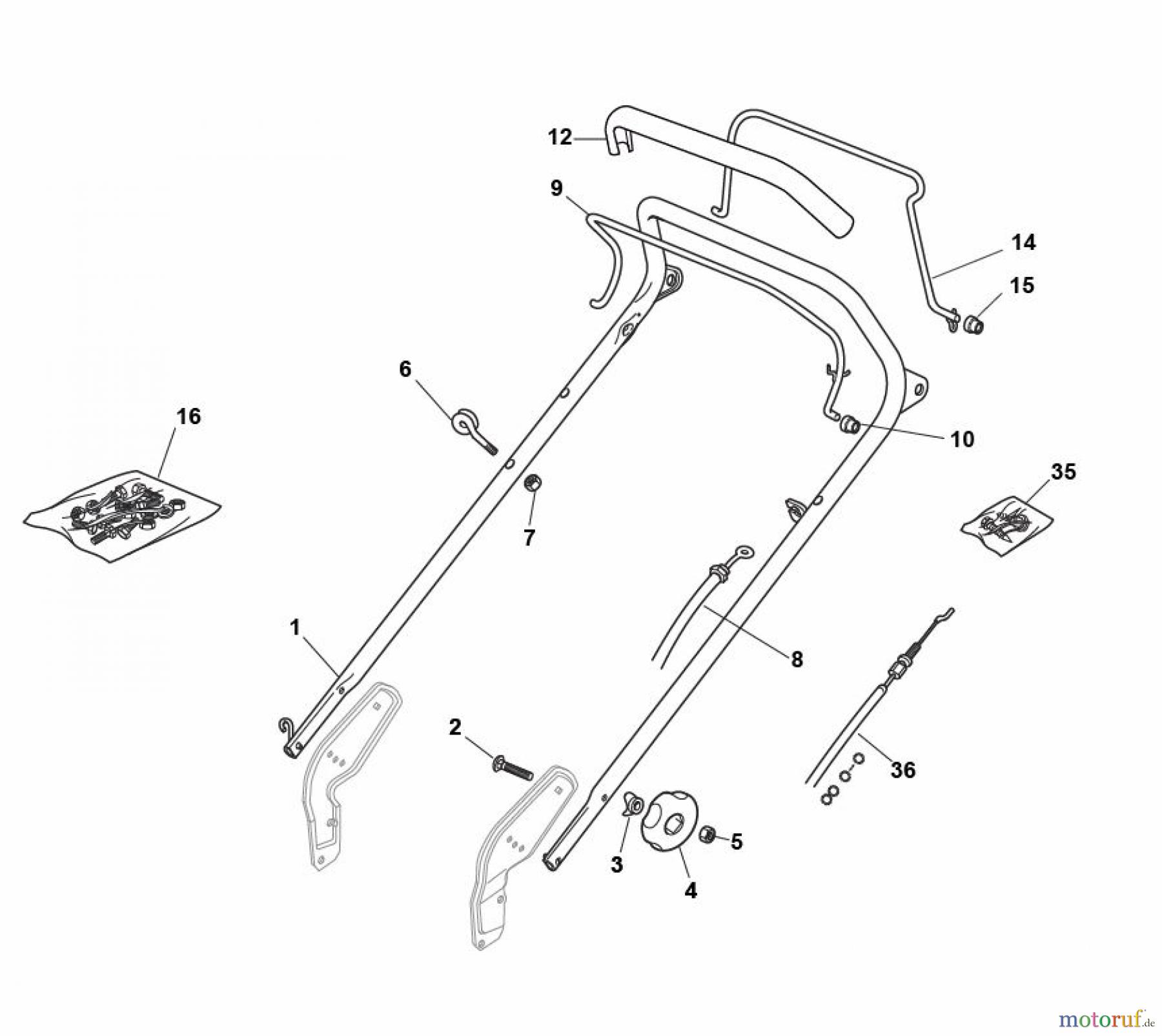 Global Garden Products GGP Rasenmäher Baujahr 2017 Benzin Mit Antrieb 2017 NP 534 TR Handle, Upper Part